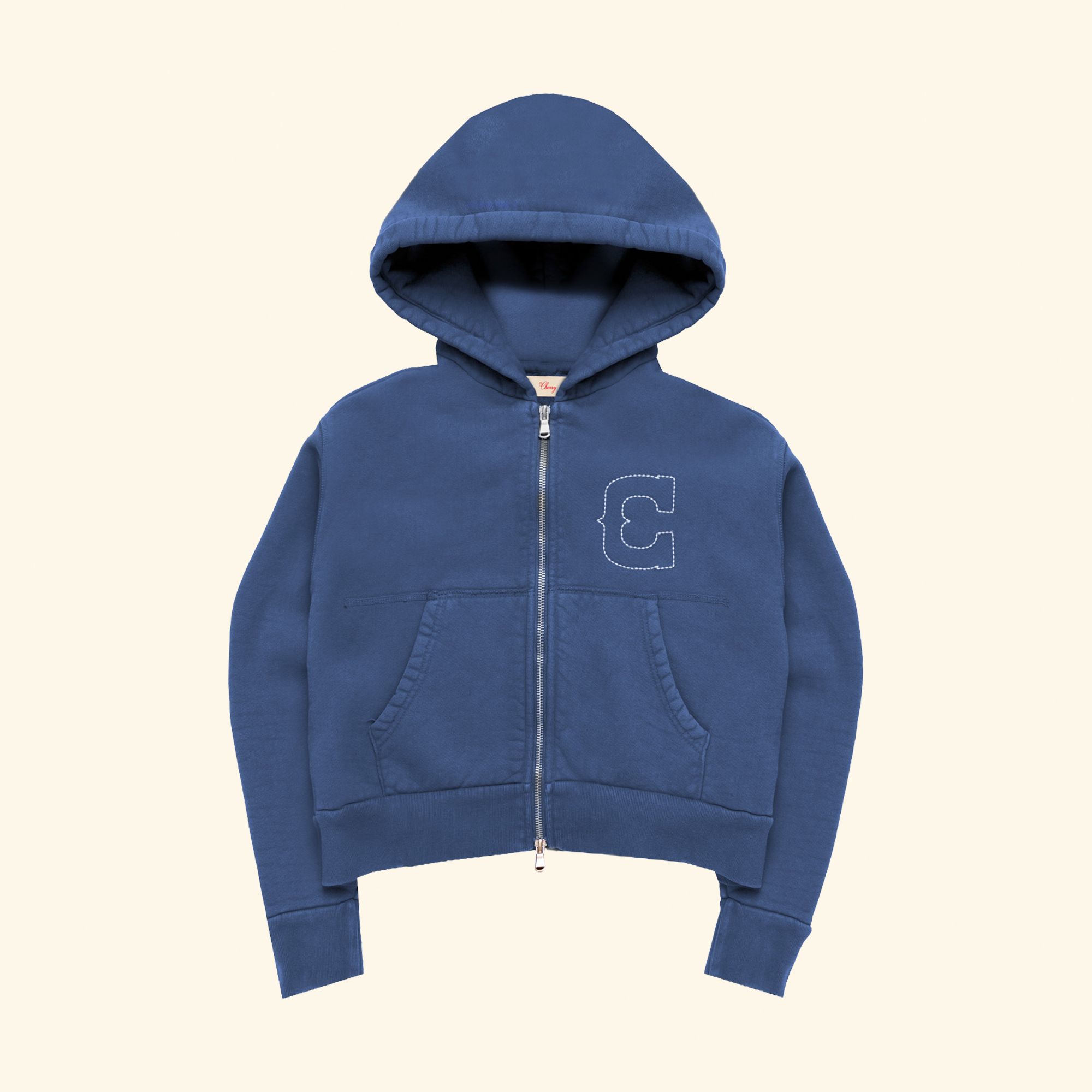 Women's Western Zip Hoodie (Sun Faded Blue)