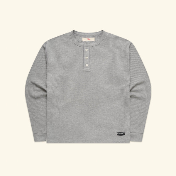 ベラフォンテHENLY NECK SHIRTSASH HEATHER GRAY Chevron Classic Henley Thermal (Heather Grey) – CHERRY LA