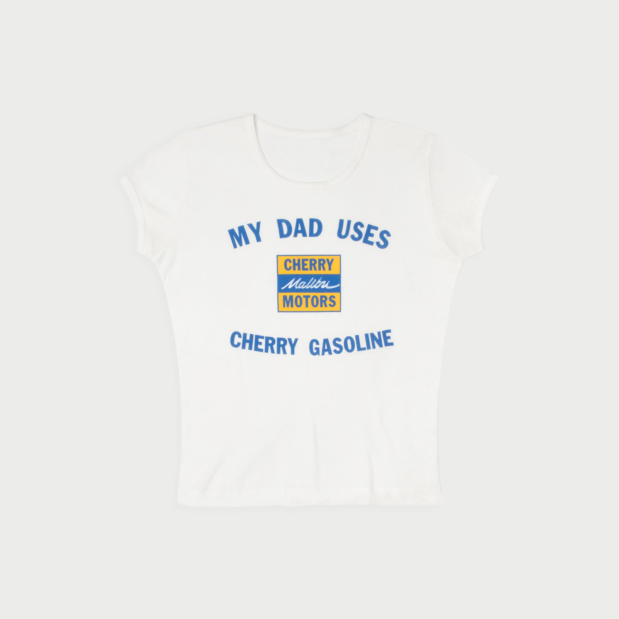 Gasoline Scoop Baby Tee (White)