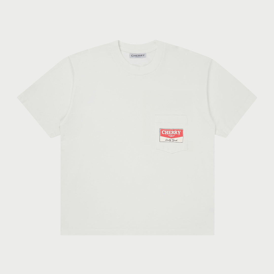 Chevron Logo Pocket T-Shirt (White)