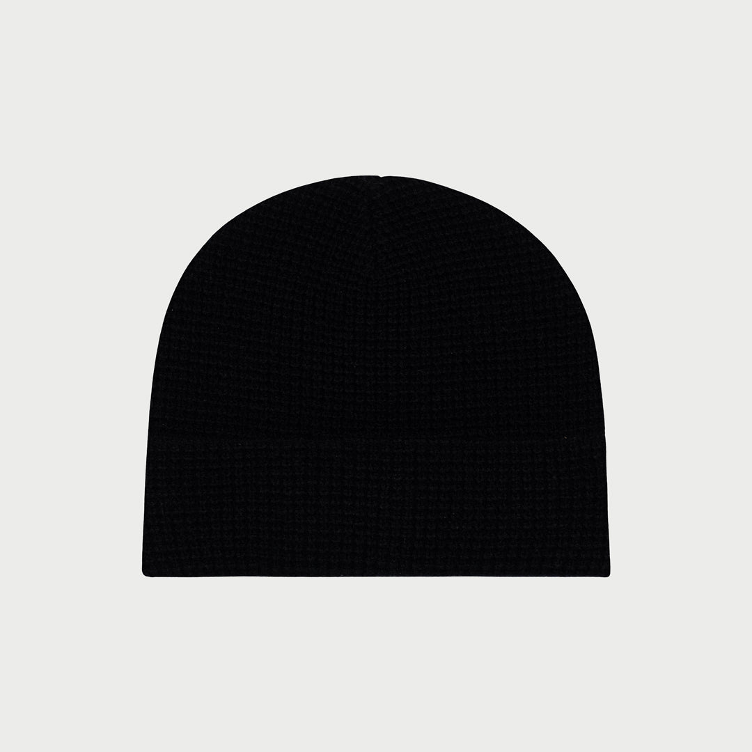 Waffle Knit Beanie (Black)