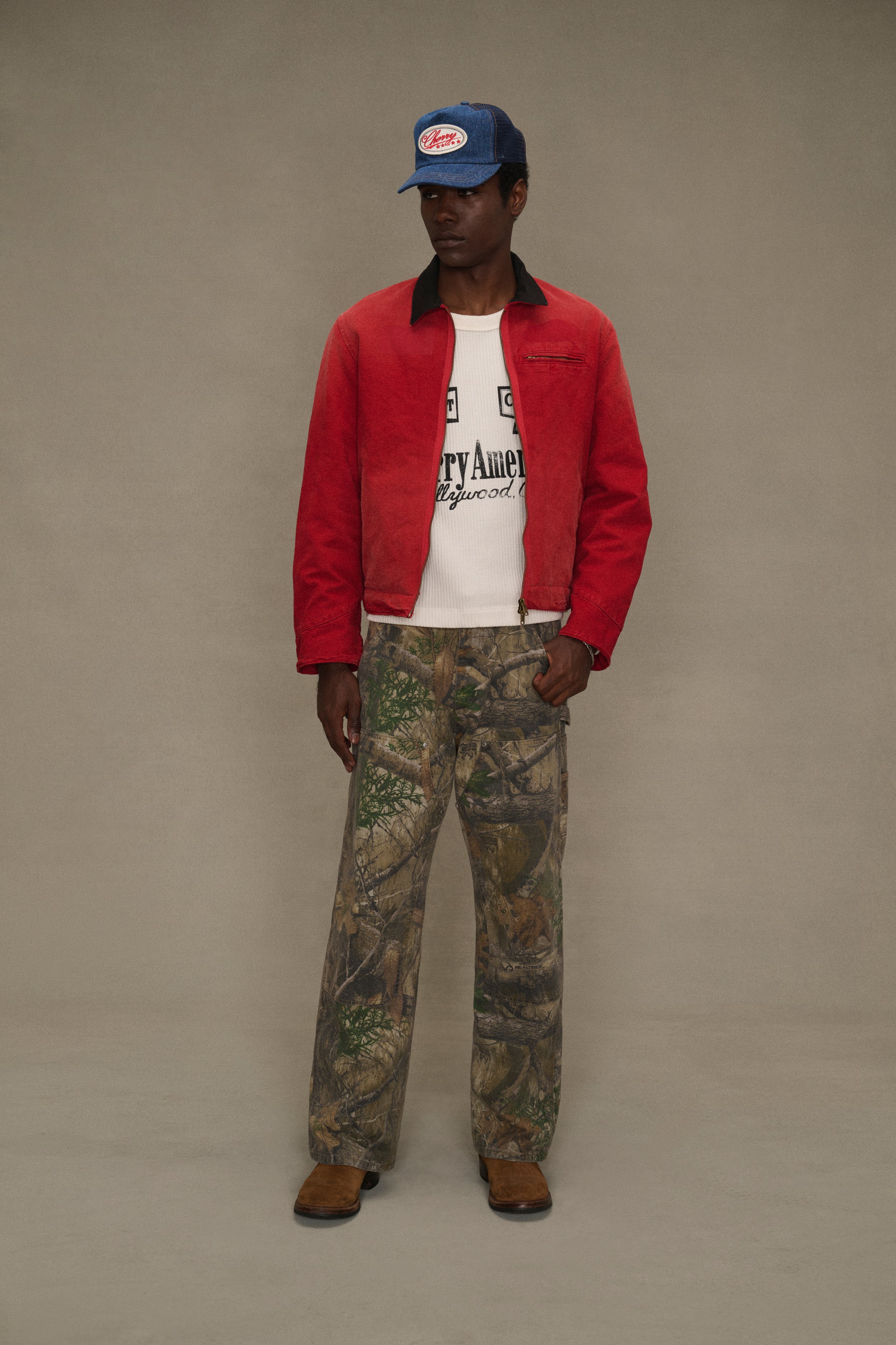 Sun Faded Work Jacket (Red)