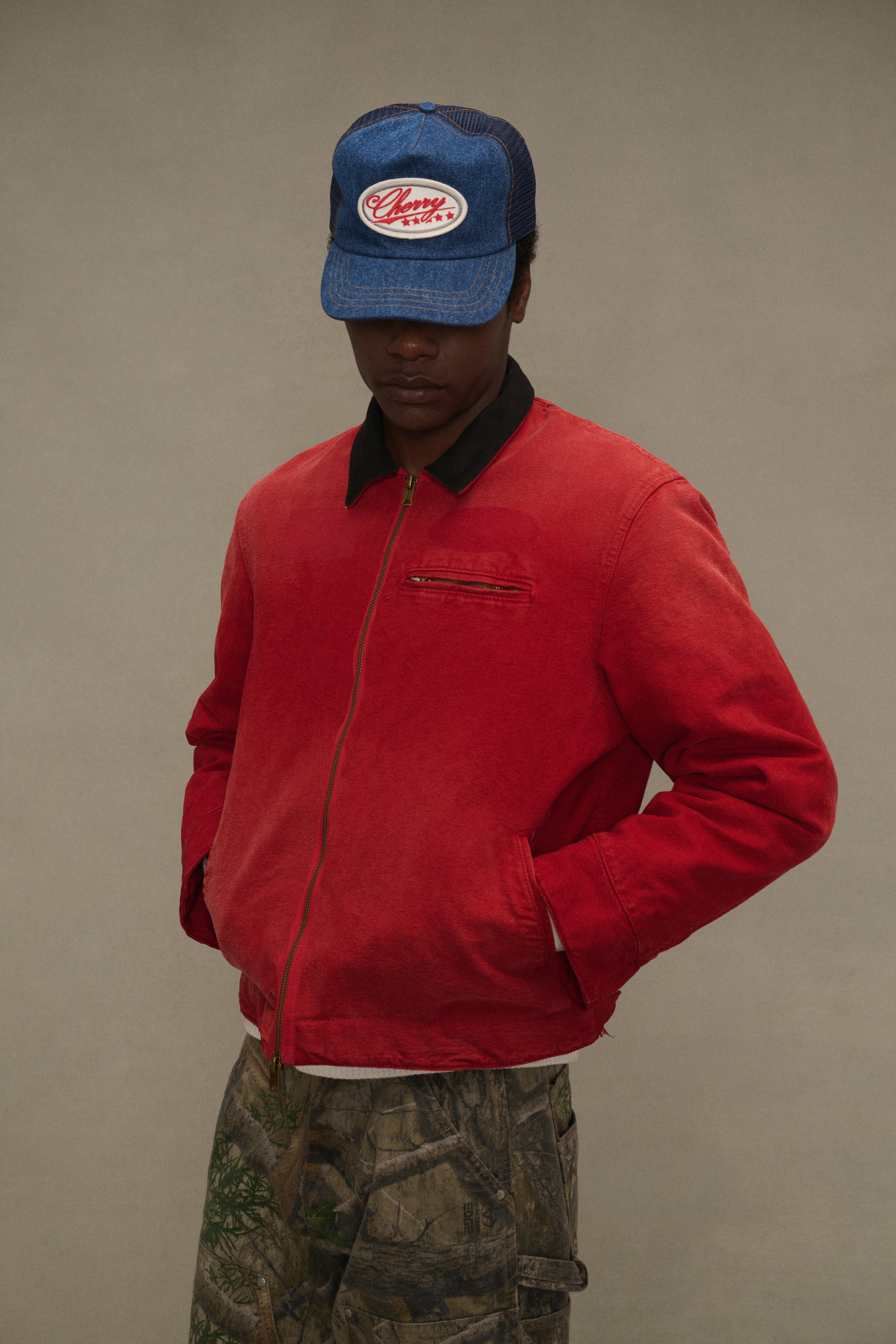 Sun Faded Work Jacket (Red)