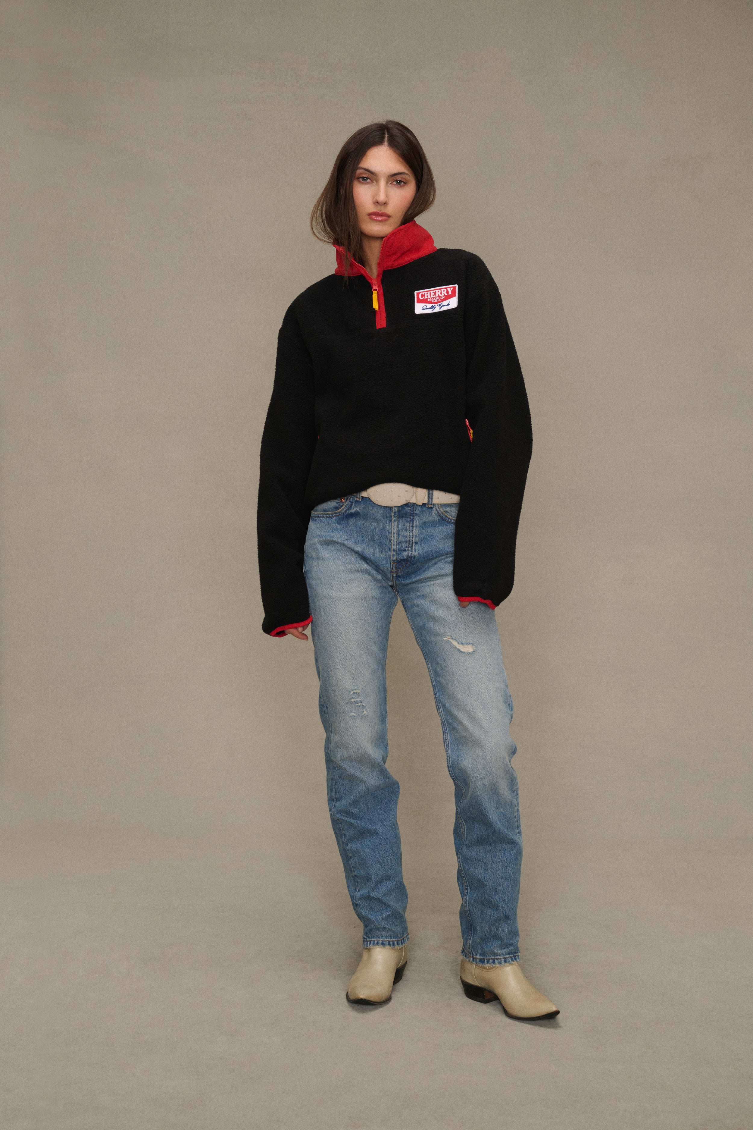 Racing Half Zip Fleece (Black/Red)