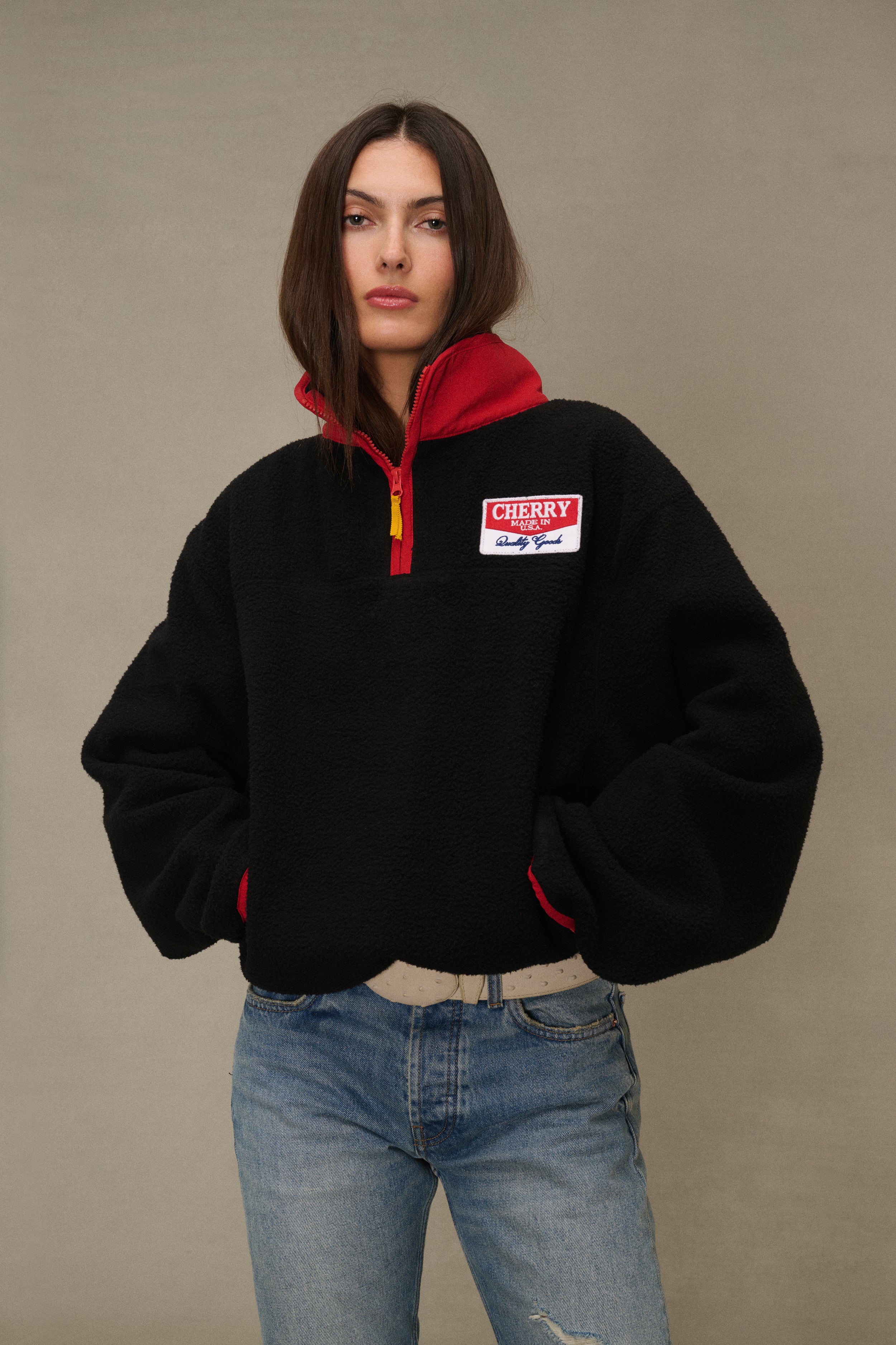 Racing Half Zip Fleece (Black/Red)