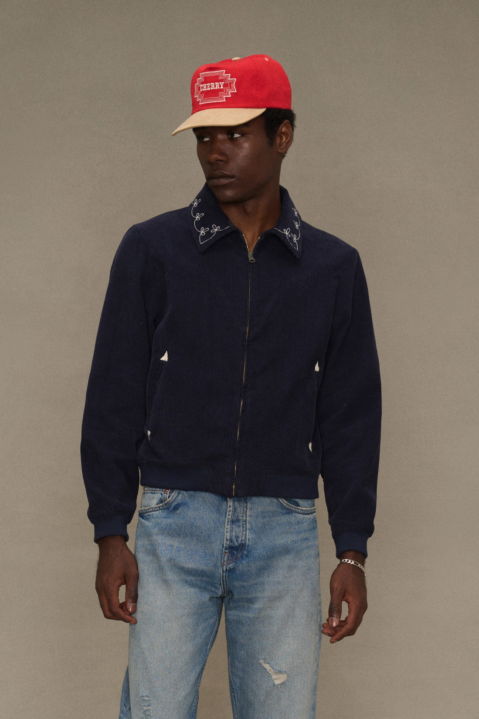 Corduroy Charro Jacket (Navy)