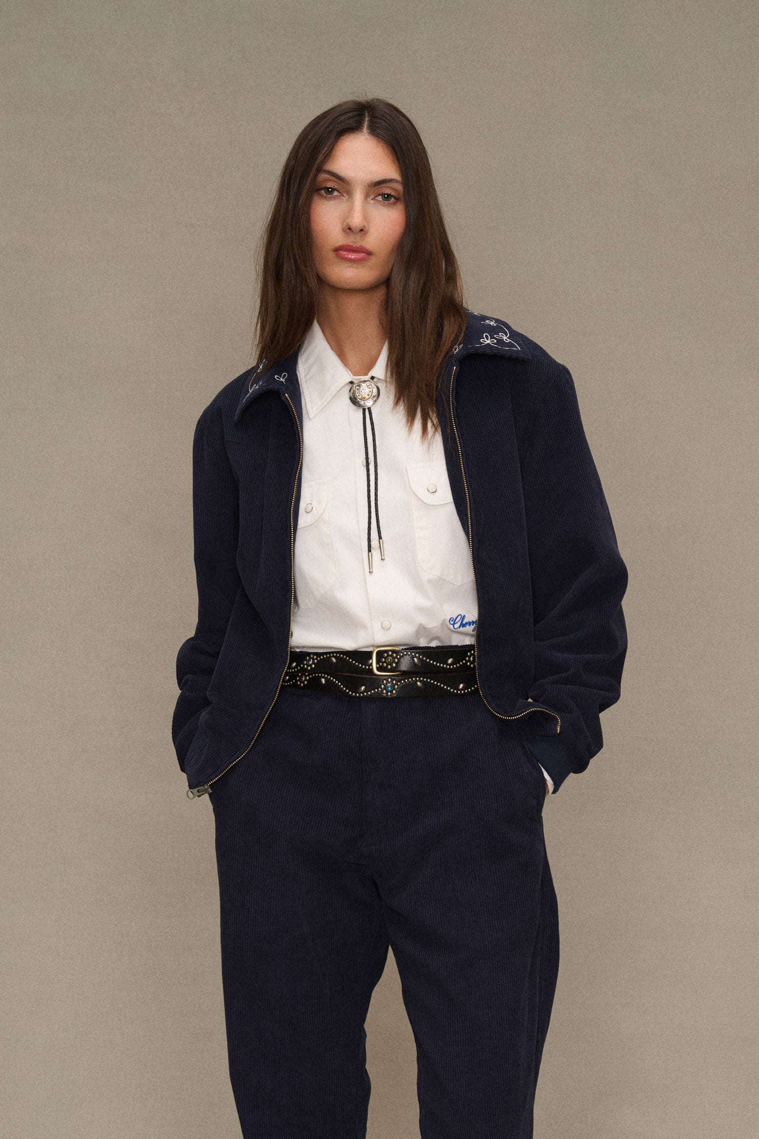 Corduroy Charro Jacket (Navy)