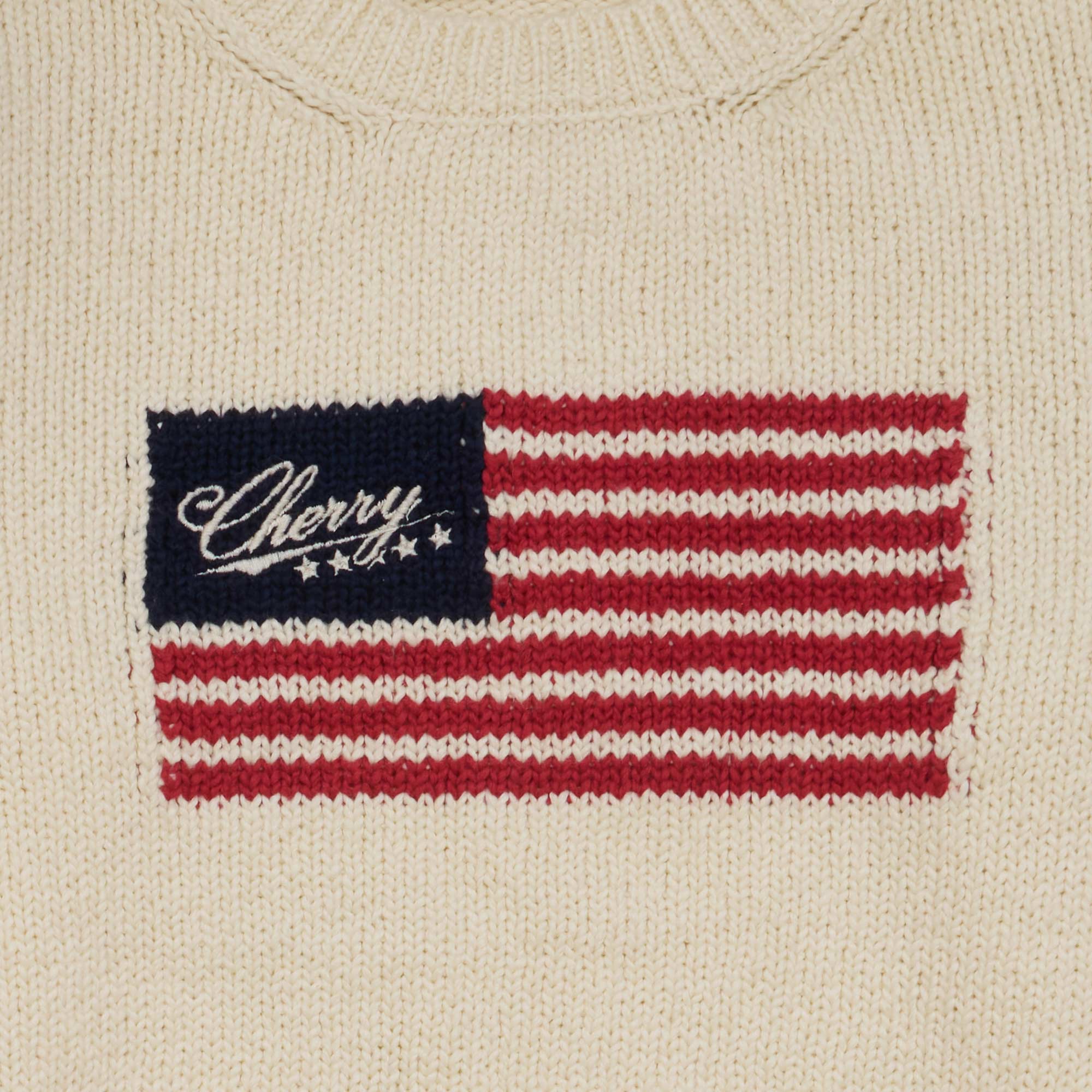 Women's American Flag Crewneck (Cream)