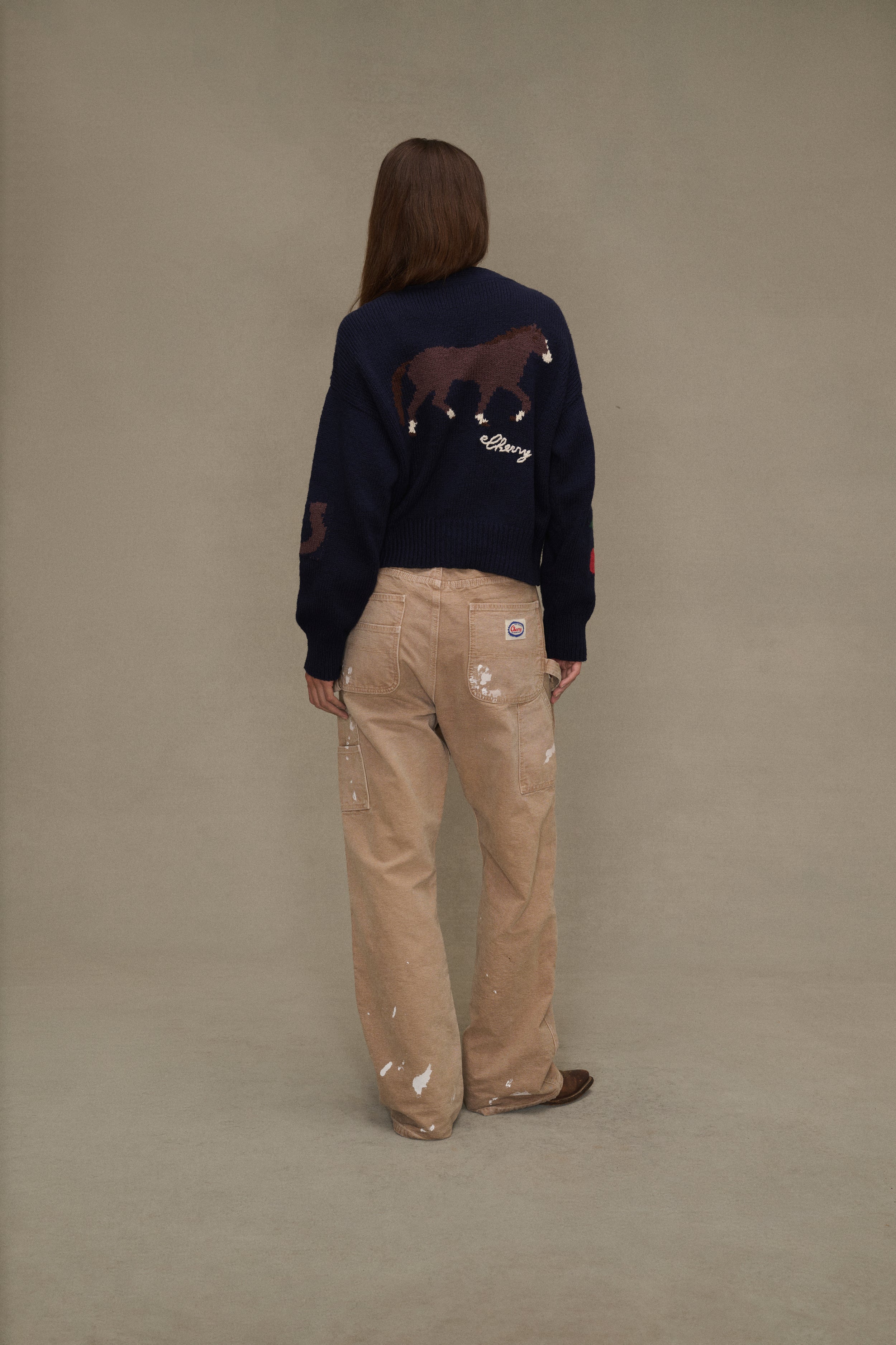 Women's Cropped Cardigan (Navy)