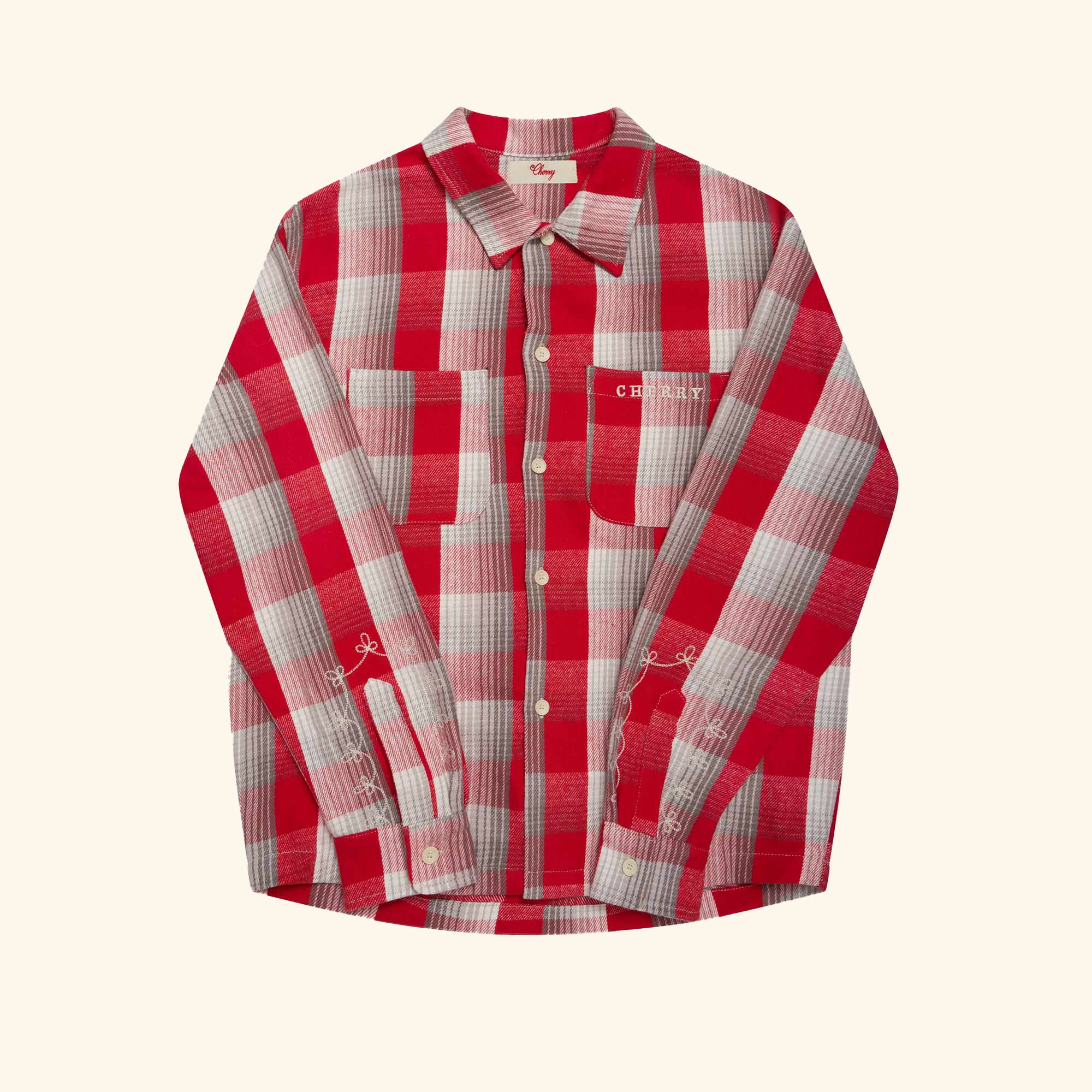 Boxy Plaid Western Shirt (Red)