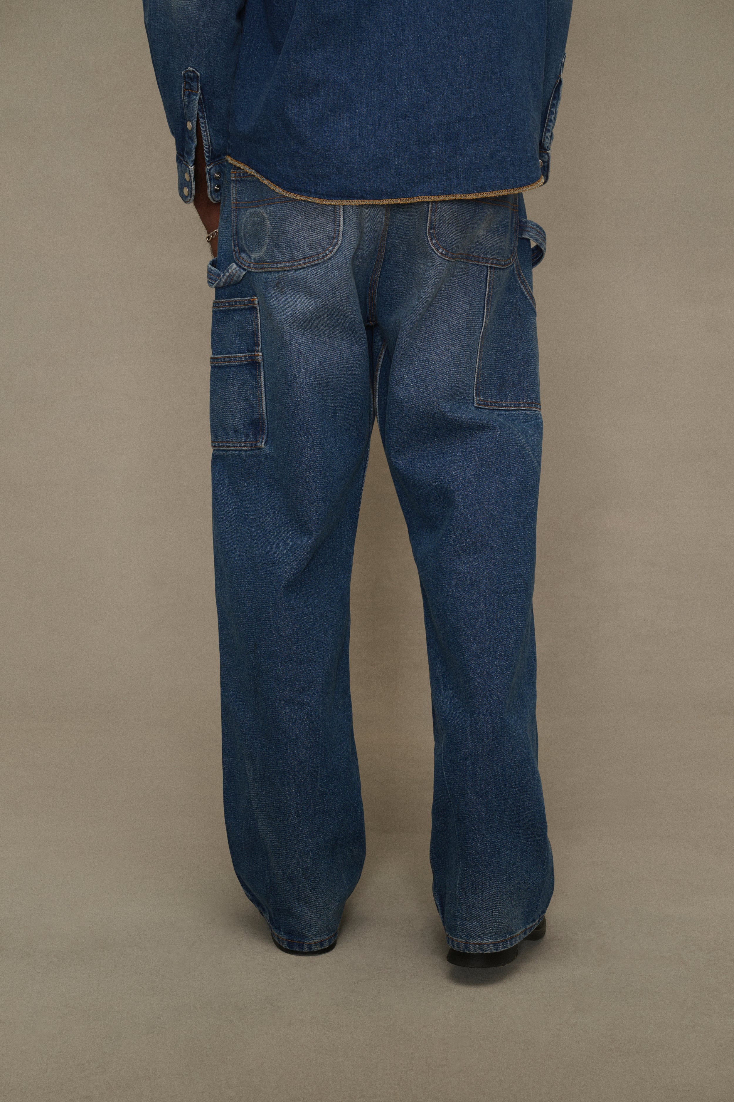 Wide-Leg Double Knee Pants (Denim) – CHERRY LA