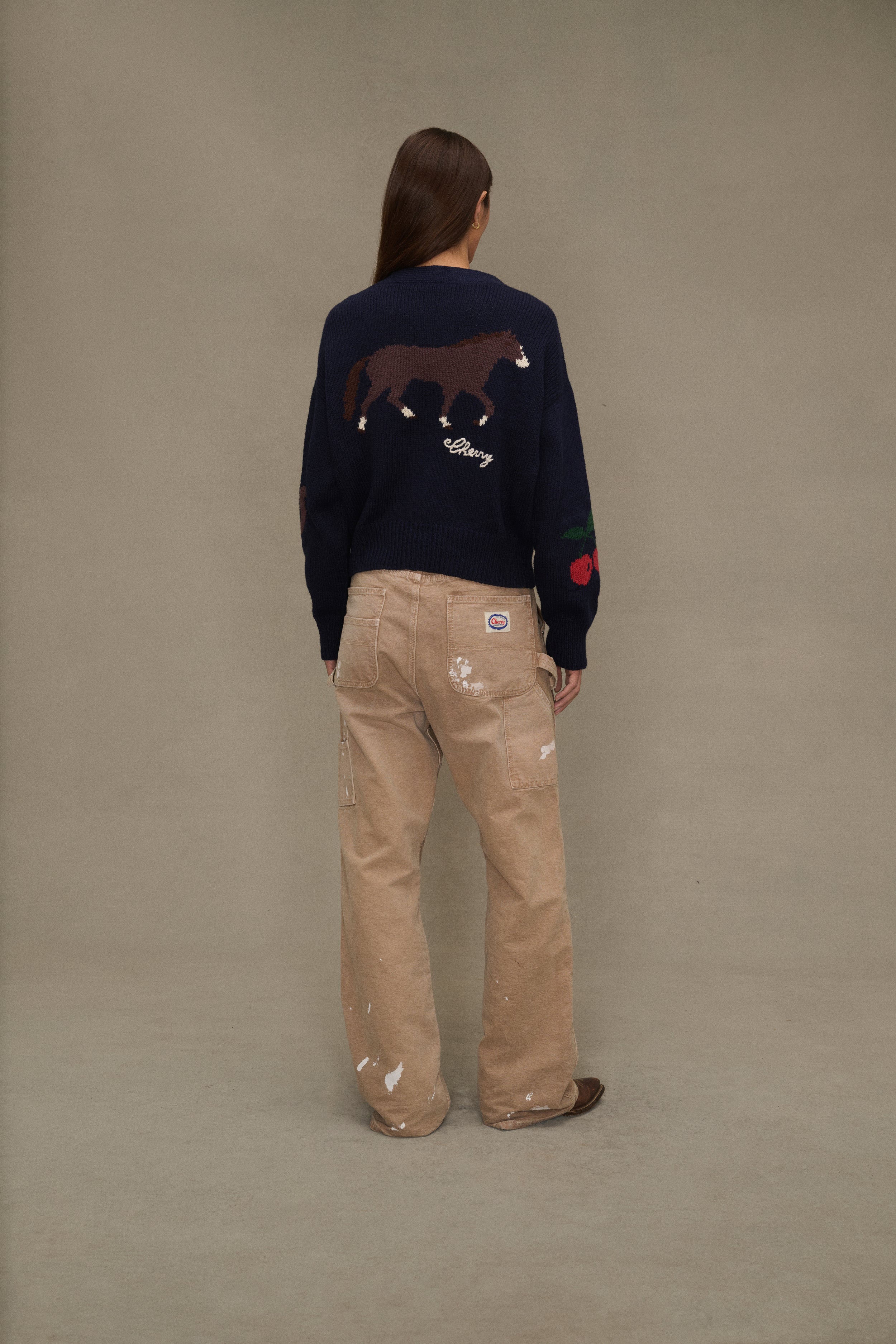 Wide Leg Double Knees Pants (Tan)