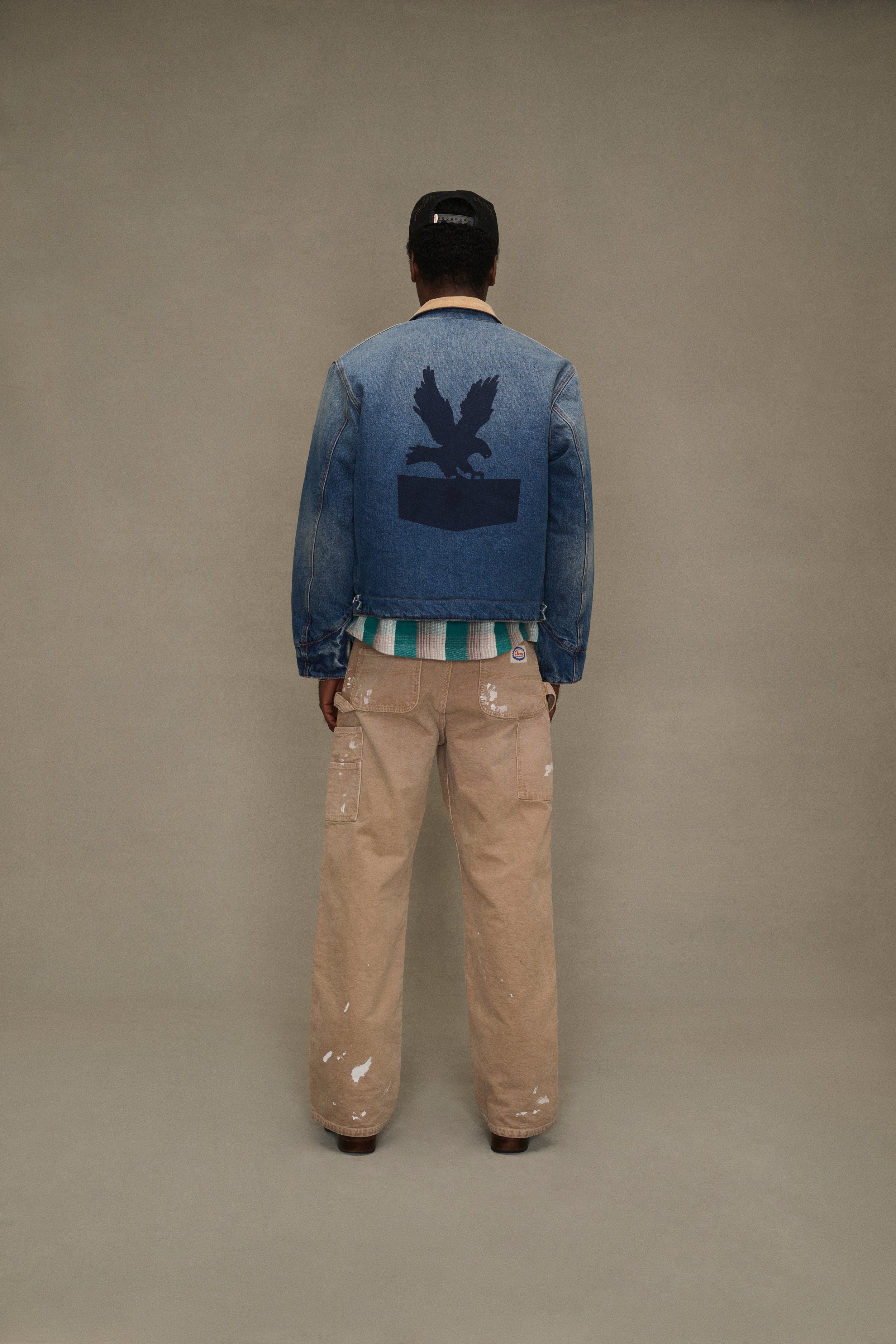 Wide Leg Double Knees Pants (Tan)