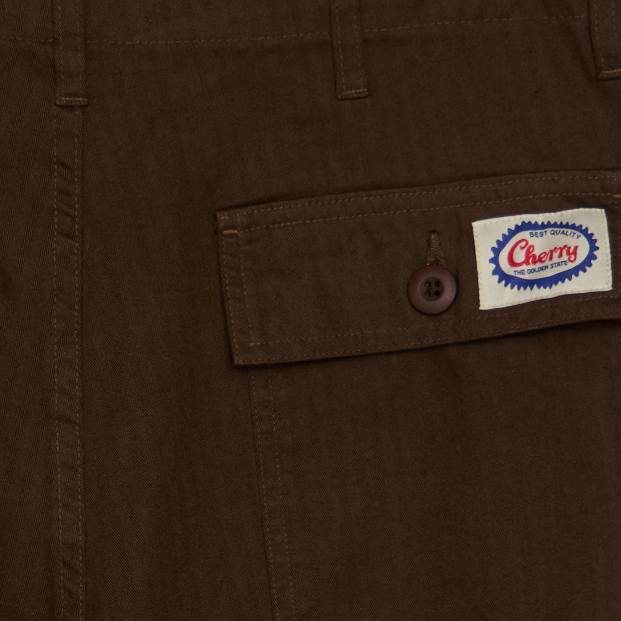 Herringbone Parachute Pants (Brown)