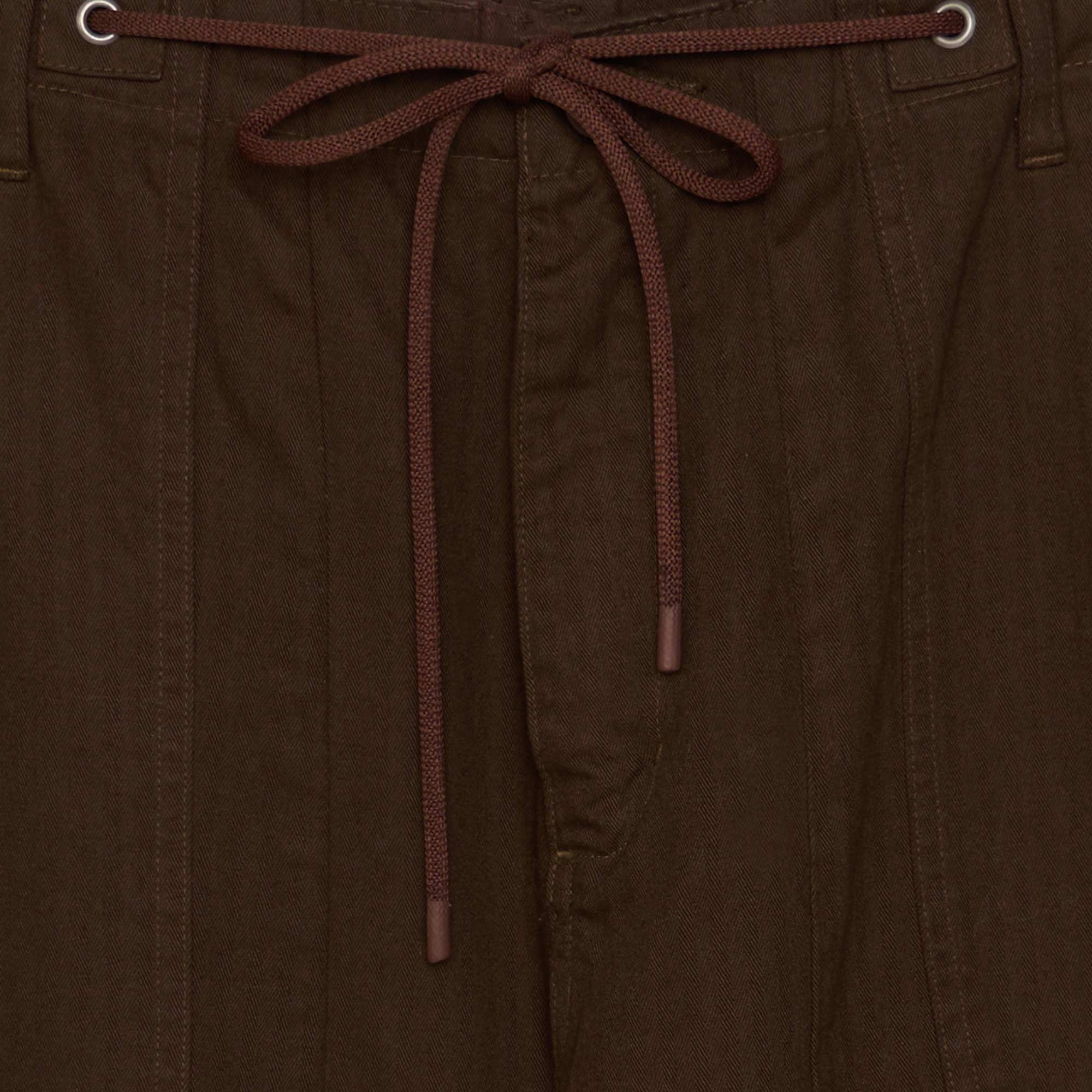 Herringbone Parachute Pants (Brown)