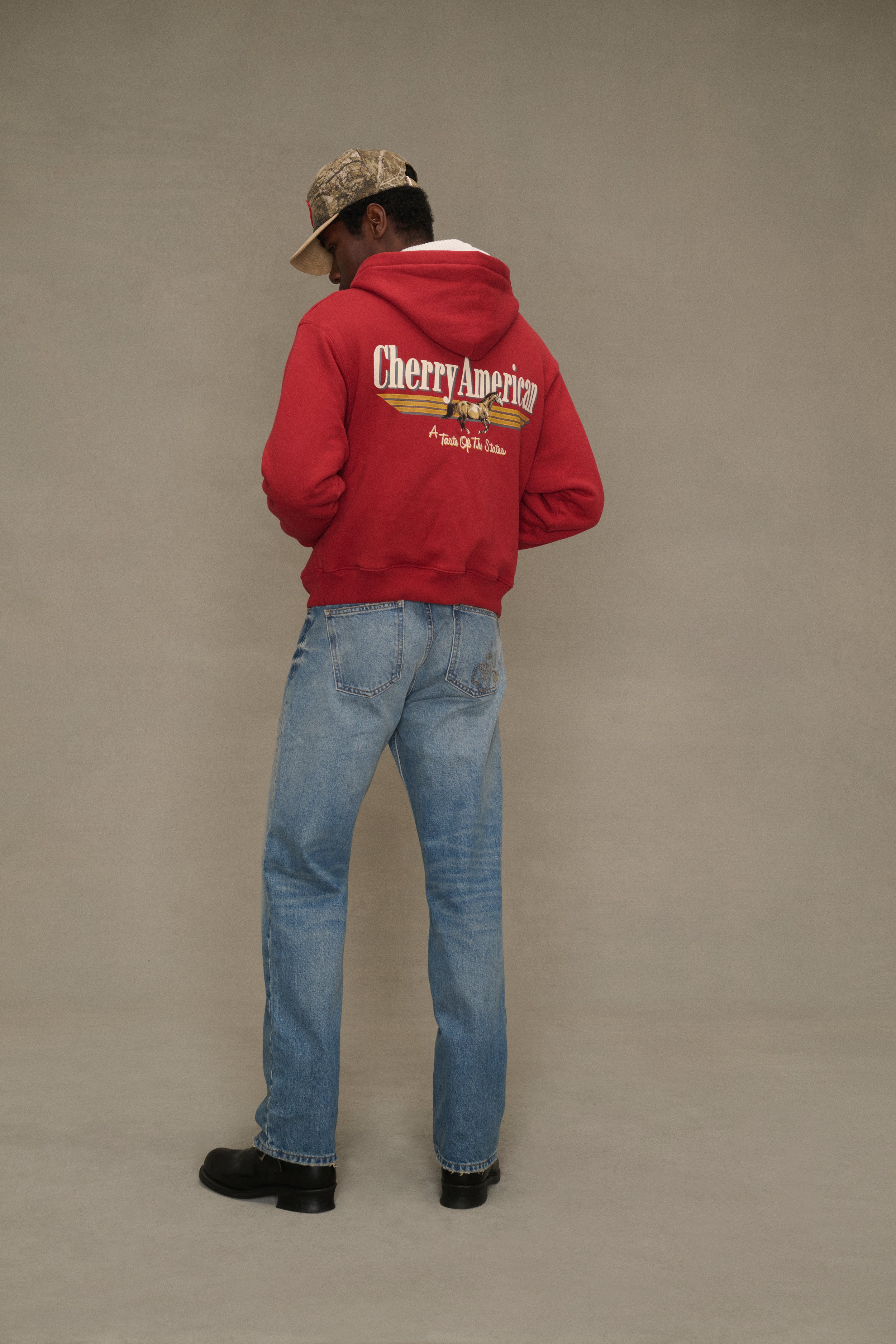 トップス NoREMID BONE THERMAL ZIP-UP HOODIE - RED NoREMID BONE THERMAL ZIP-UP HOODIE - RED