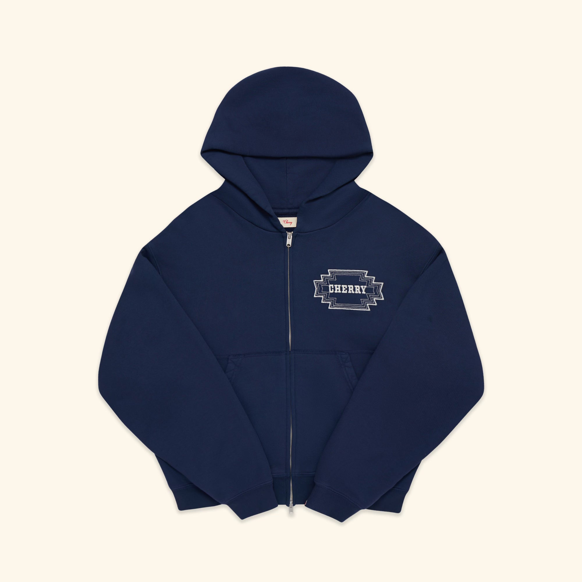 Embroidered Navajo Zip Up Hoodie (Navy)