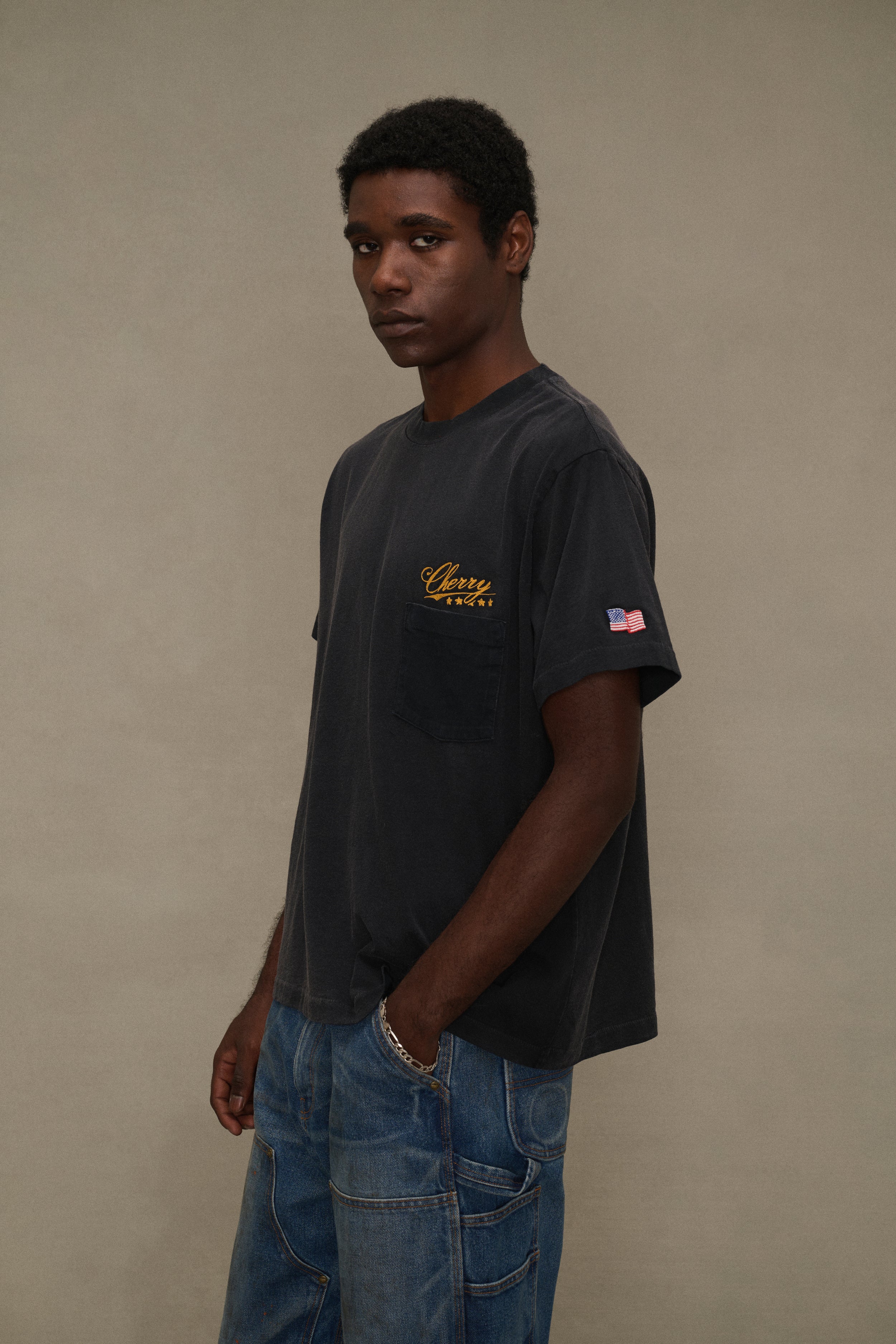 Five Star Boxy Pocket T-Shirt (Vintage Black)