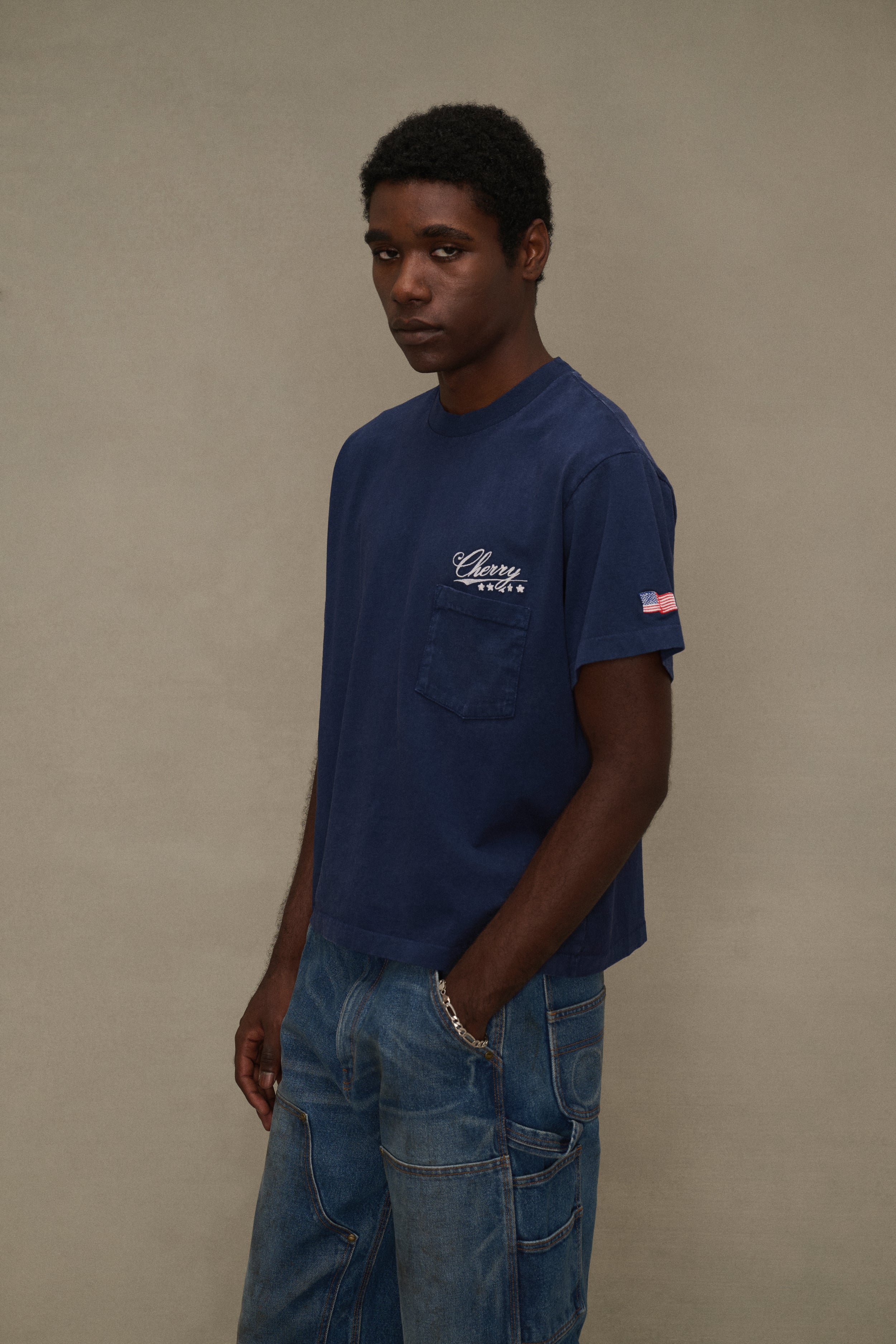 Five Star Boxy Pocket T-Shirt (Navy)
