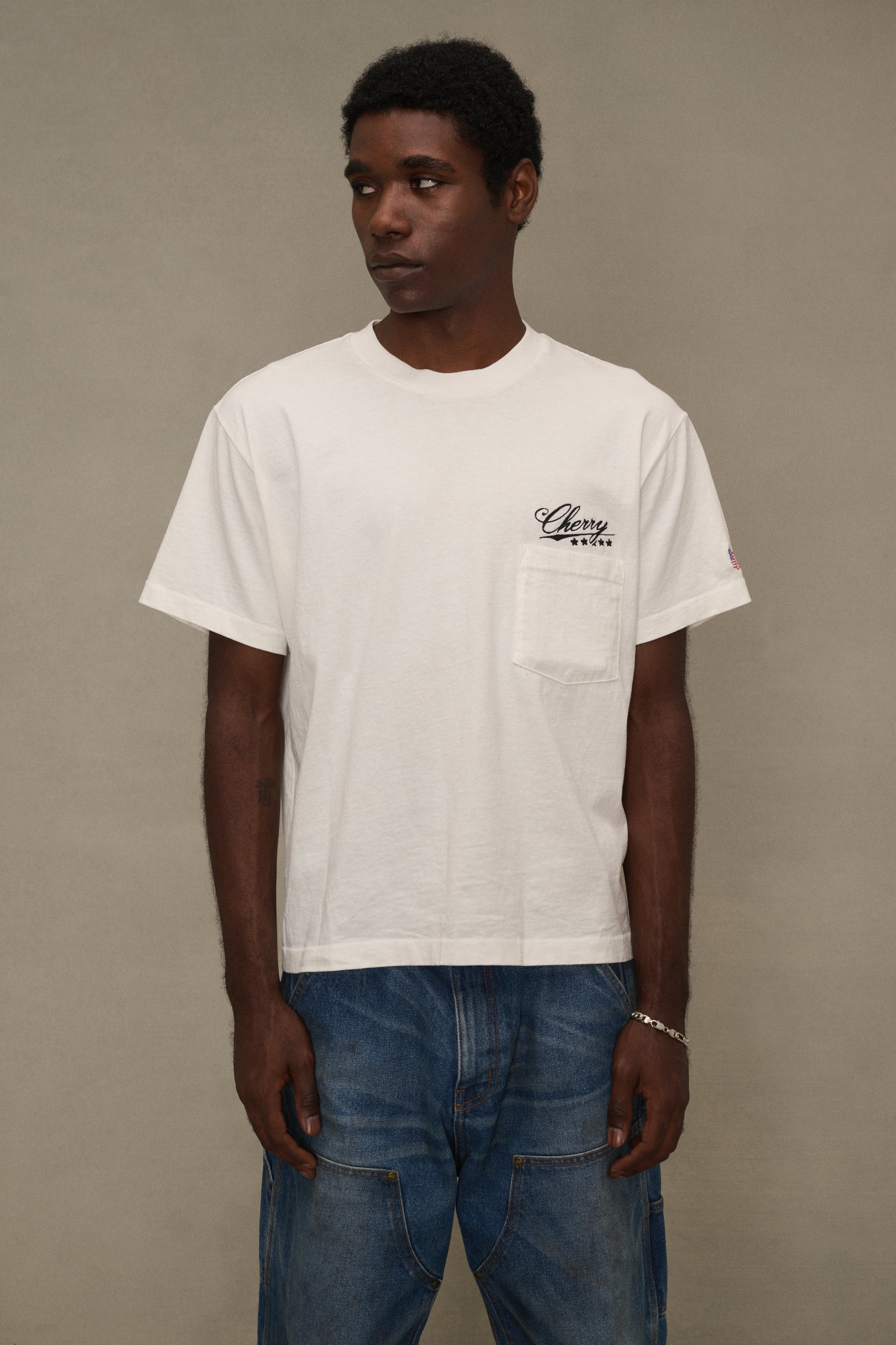 Five Star Boxy Pocket T-Shirt (Vintage White) – CHERRY LA