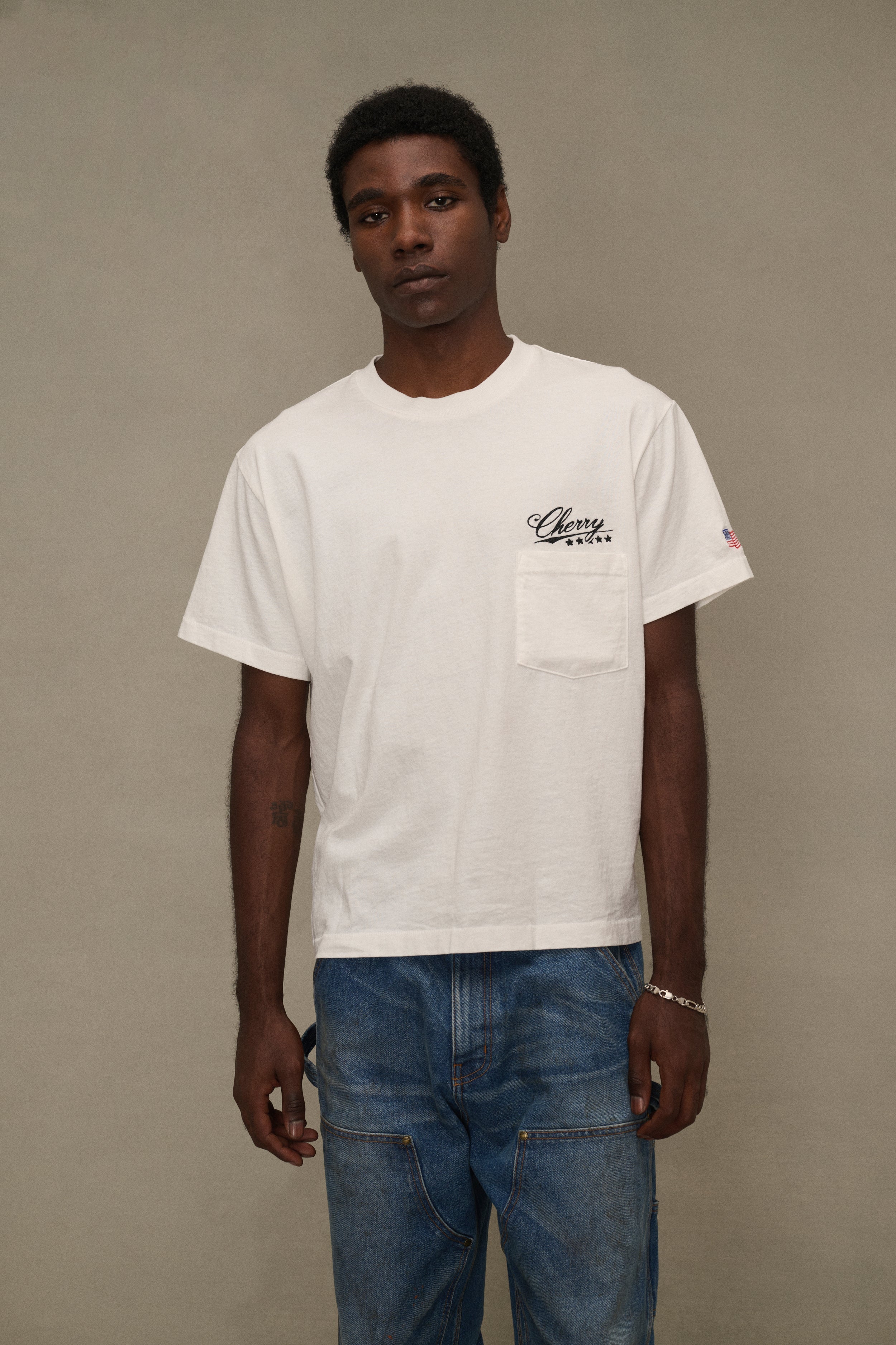 Five Star Boxy Pocket T-Shirt (Vintage White)