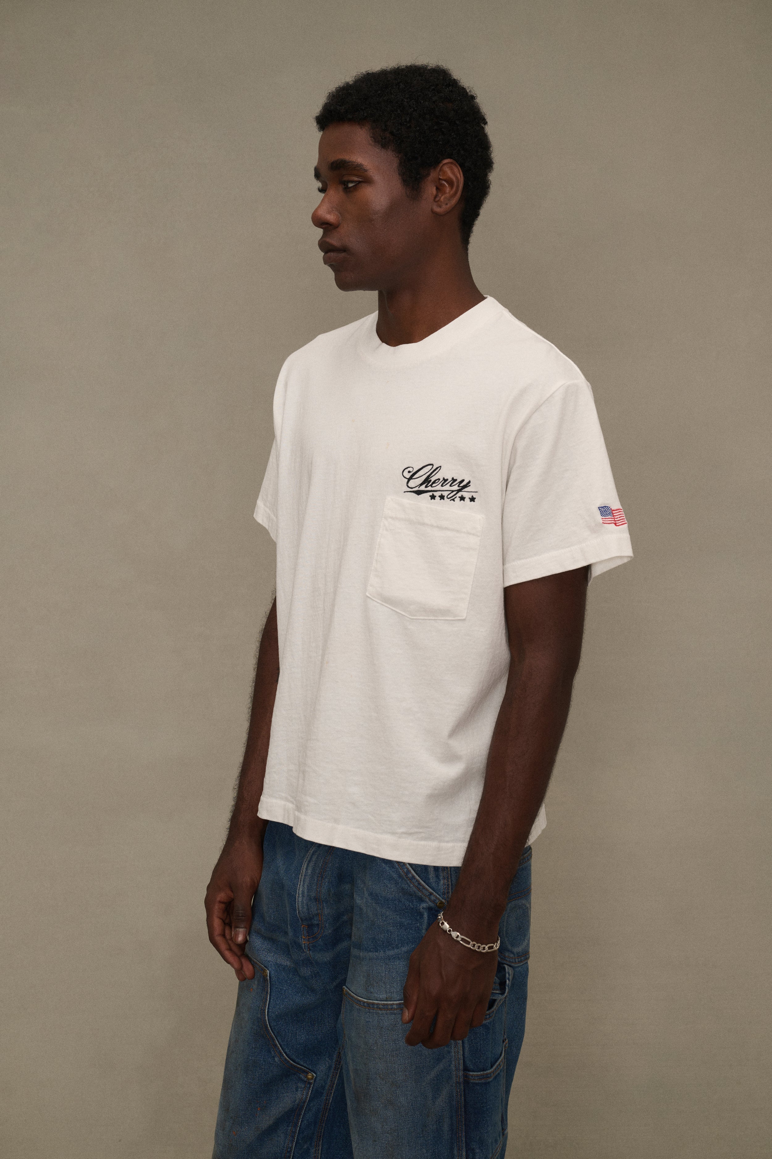 Five Star Boxy Pocket T-Shirt (Vintage White)
