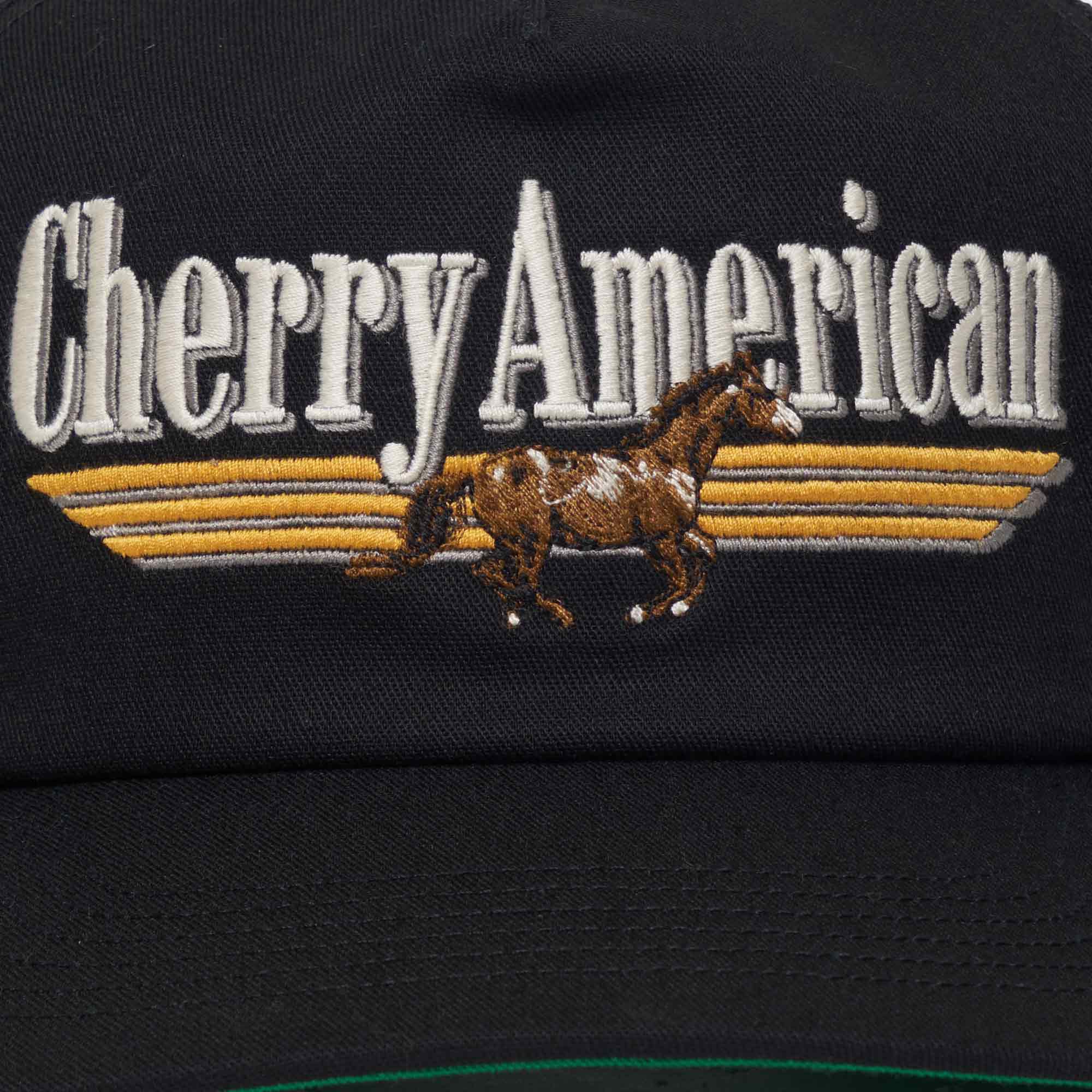 Cherry American 5 Panel Hat (Black)