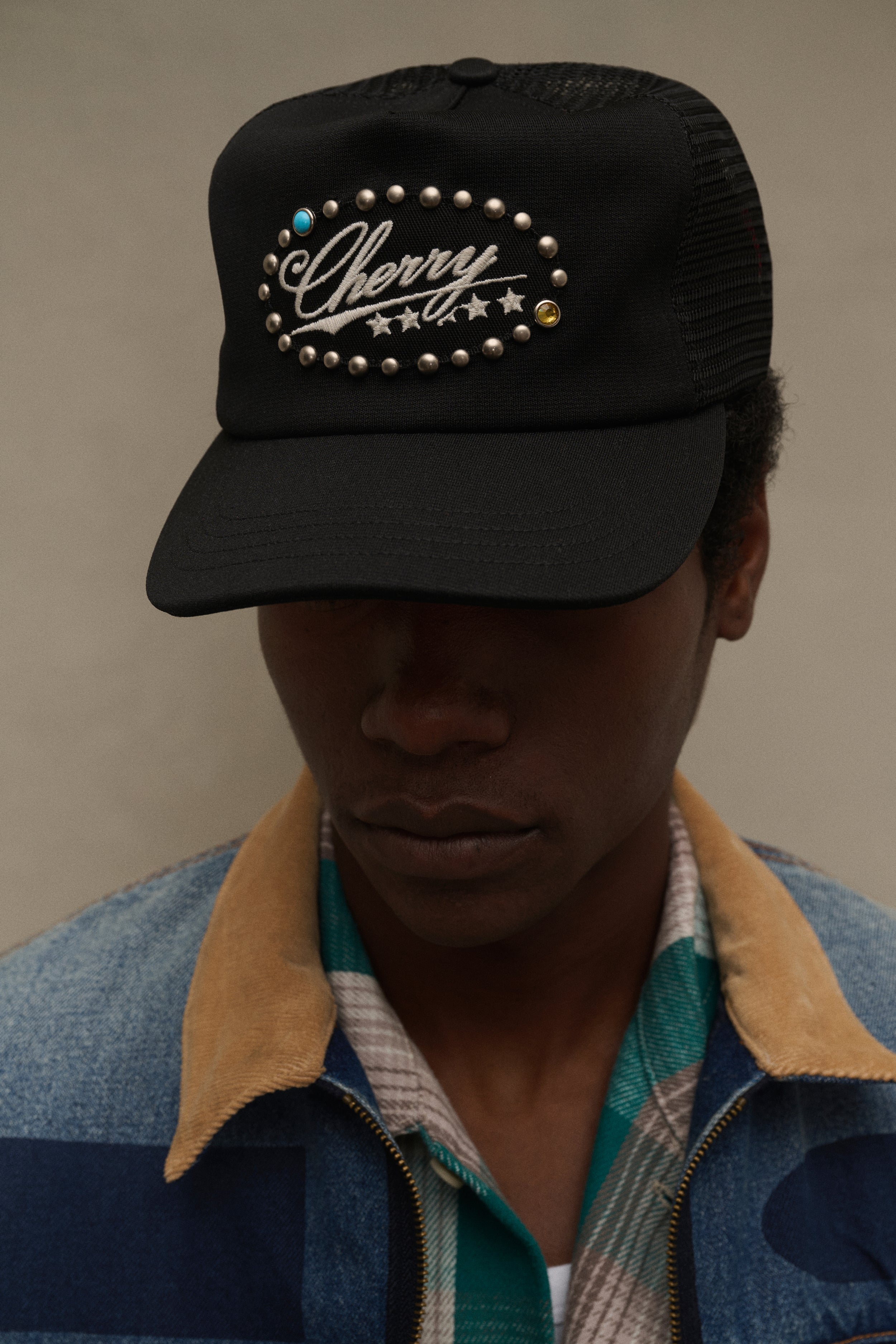 Five Star Studded Trucker (Black)