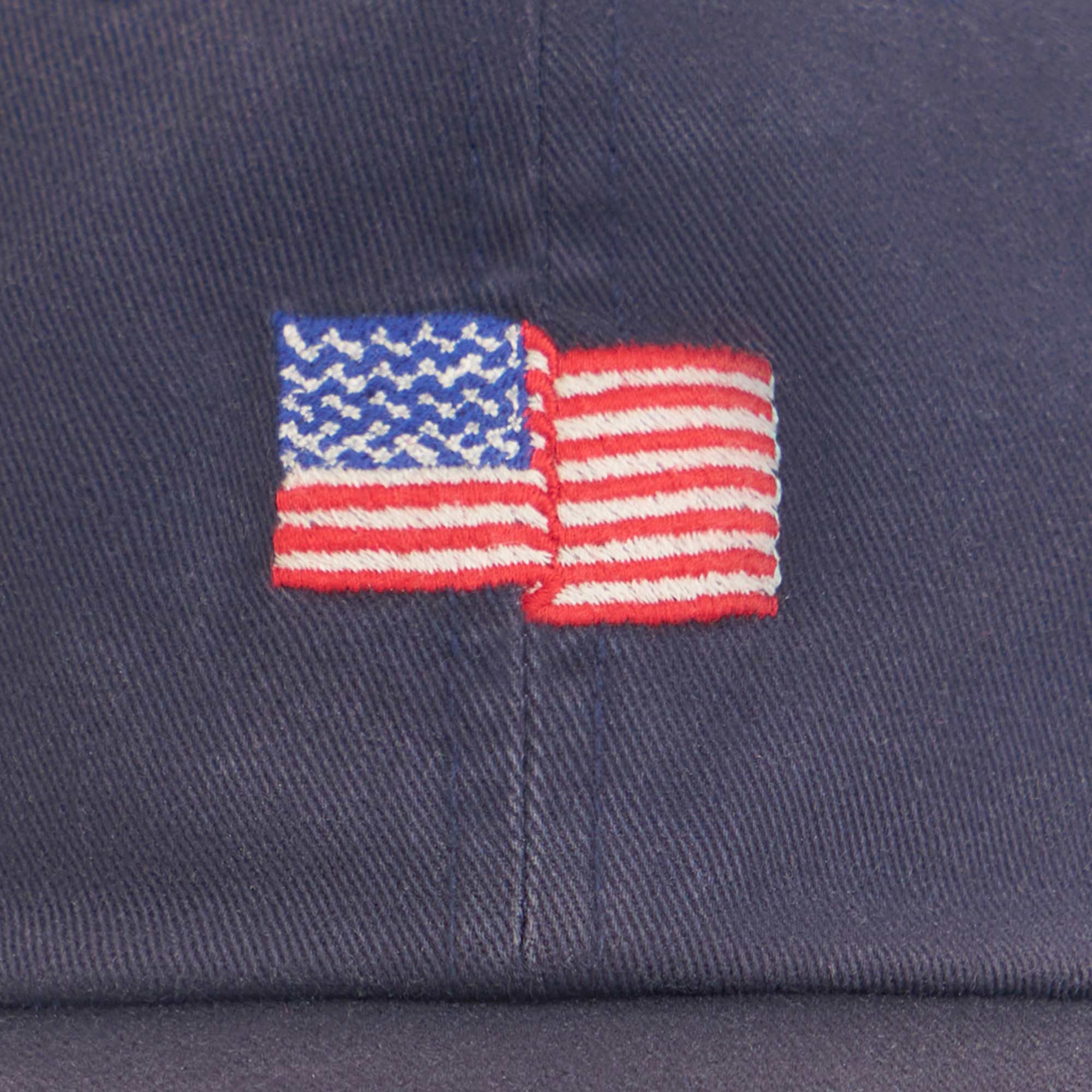 Mini Flag 6 Panel Embroidered Hat (Navy)