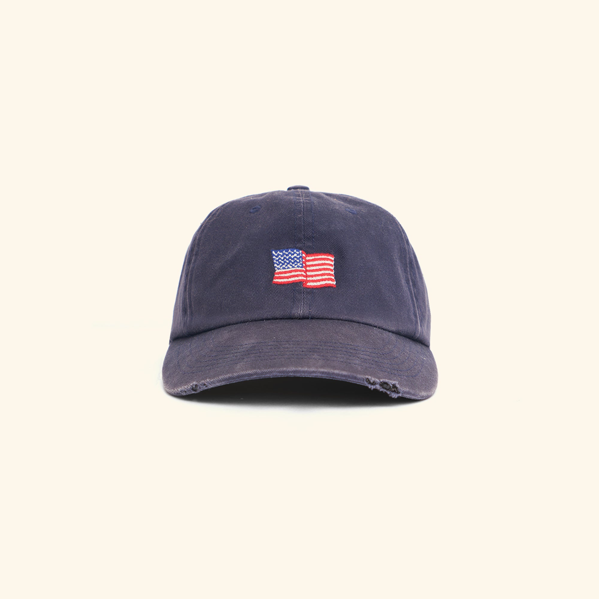 Mini Flag 6 Panel Embroidered Hat (Navy)
