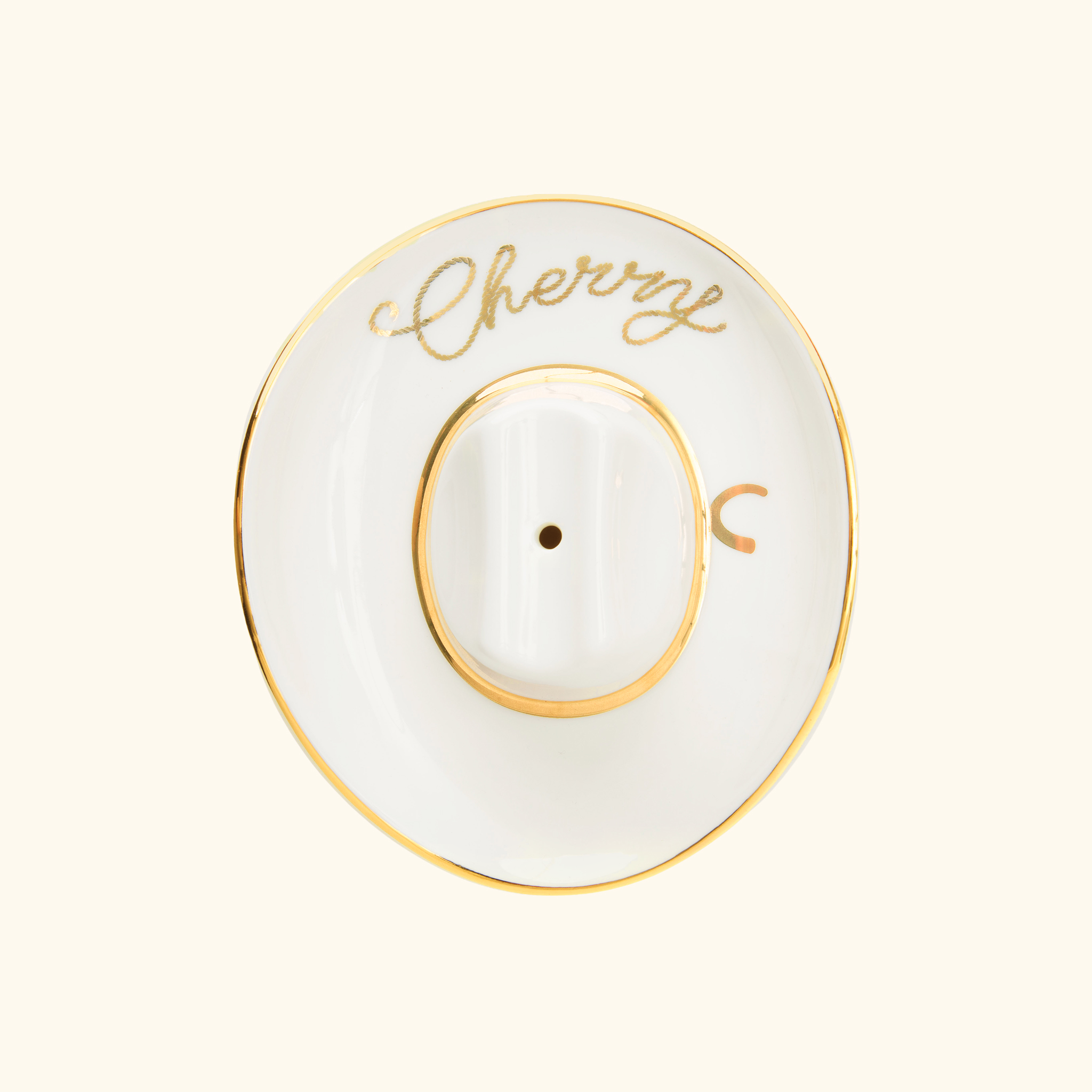 Cowboy Hat Ashtray (Off-White/Gold)