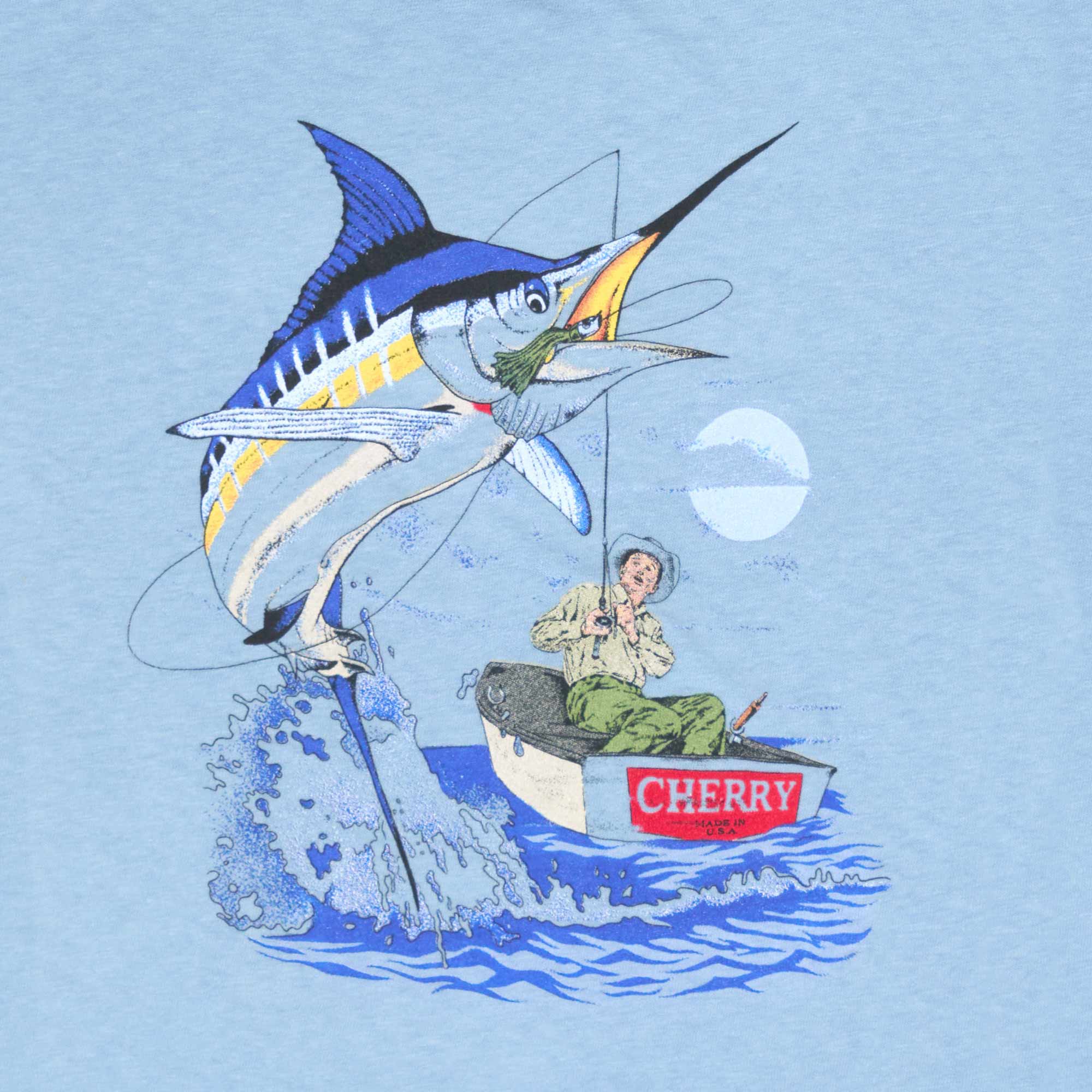 Women's Marlin Boxy Baby Tee (Light Blue)