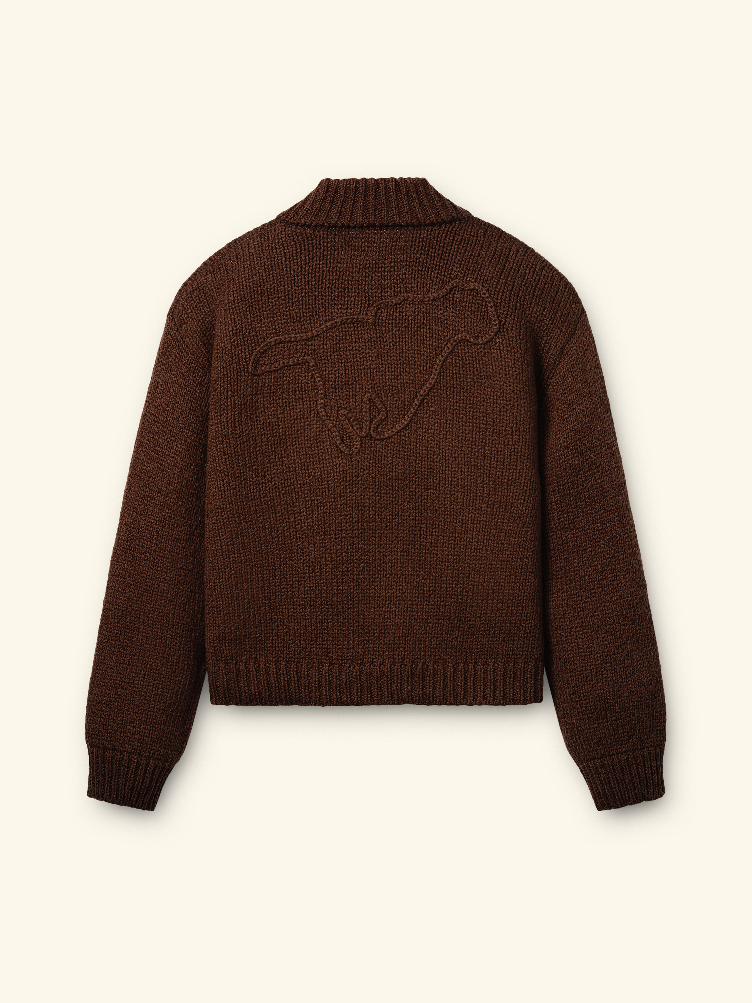 Cherry x Wrangler Cotton Frise Knit Zip-up Jacket (Brown)