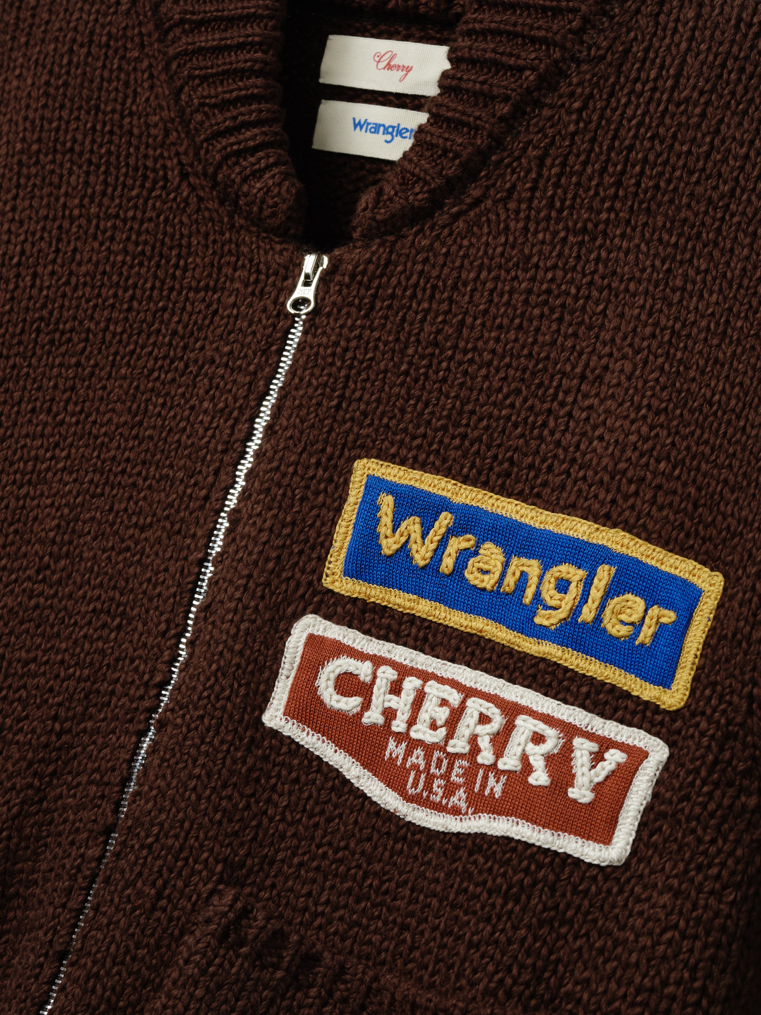 Cherry x Wrangler Cotton Frise Knit Zip-up Jacket (Brown) – CHERRY LA