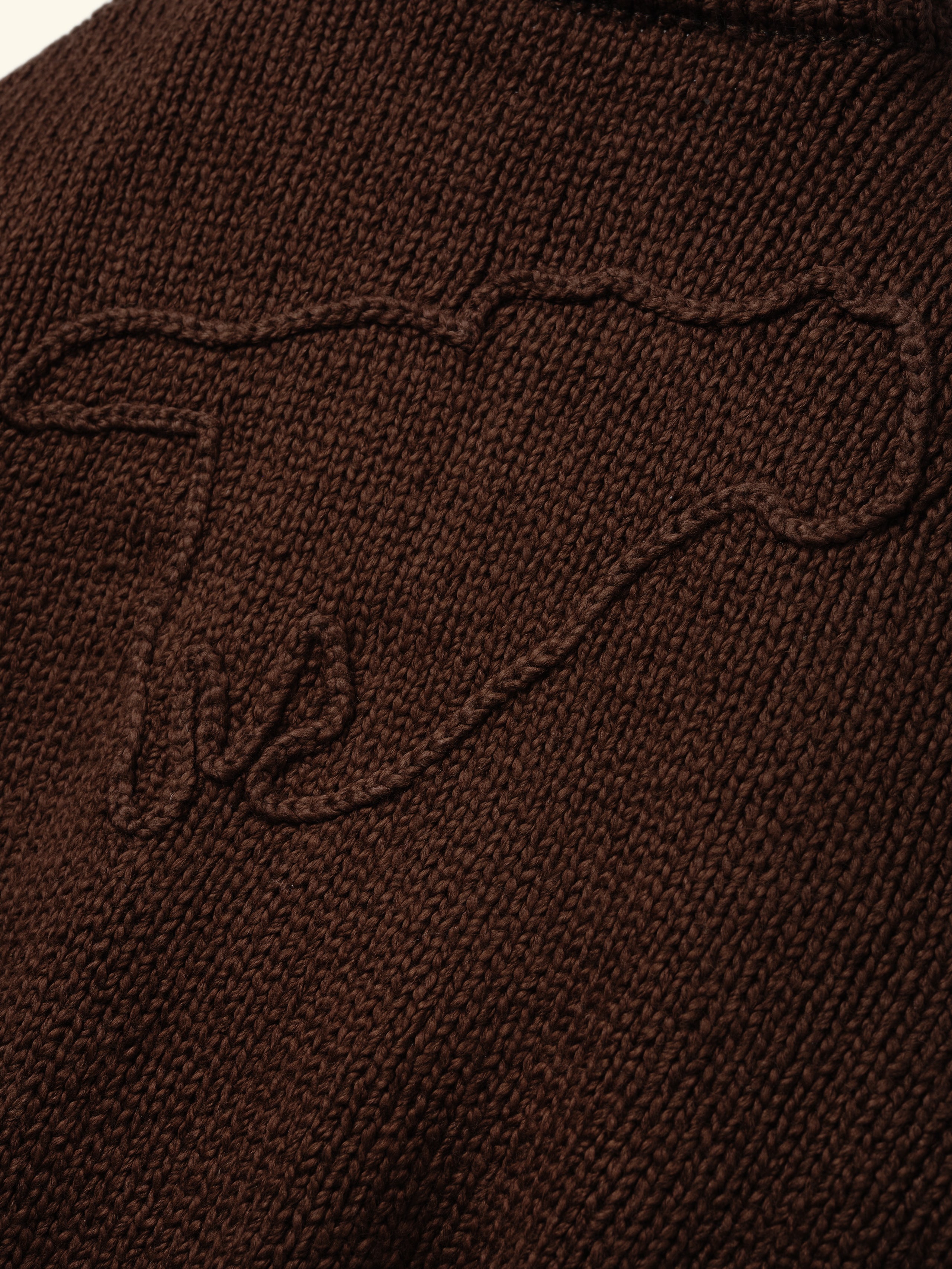 Cherry x Wrangler Cotton Frise Knit Zip-up Jacket (Brown)