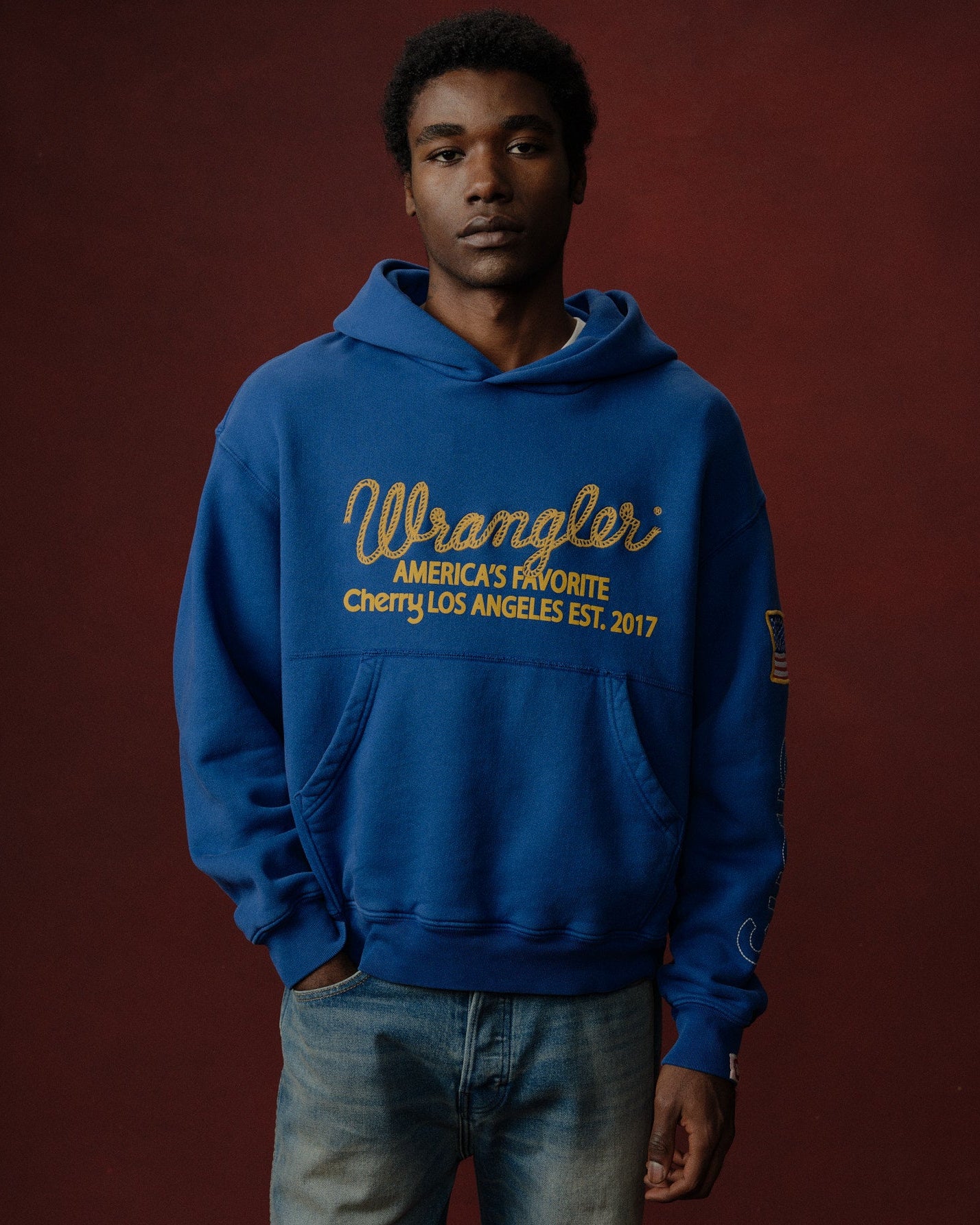 Cherry x Wrangler Hoodie (Royal Blue)