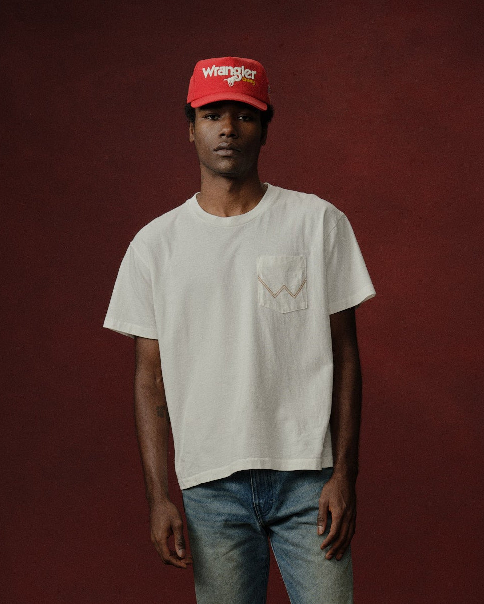 Cherry x Wrangler Horsepower Pocket Tee (Cream)