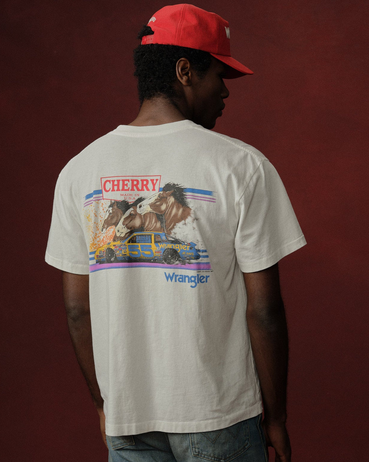 Cherry x Wrangler Horsepower Pocket Tee (Cream)