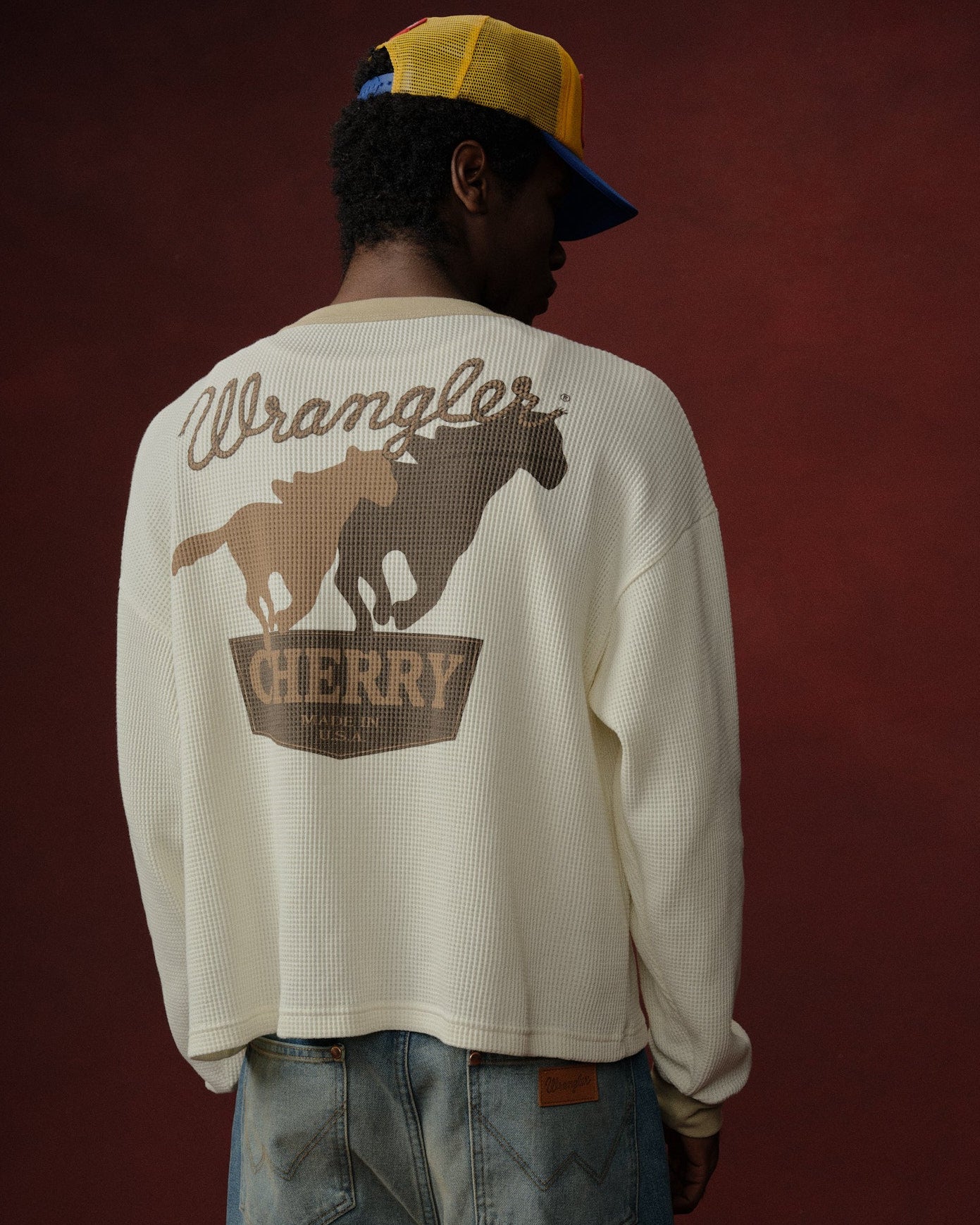 Cherry x Wrangler Pocket Thermal Longsleeve Tee (Cream)