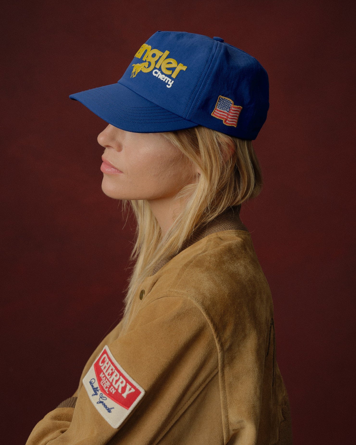 Cherry x Wrangler Nylon 5 Panel Hat (Royal Blue)