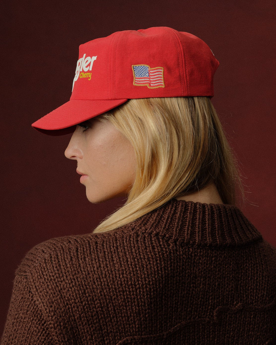 Cherry x Wrangler Nylon 5 Panel Hat (Red)