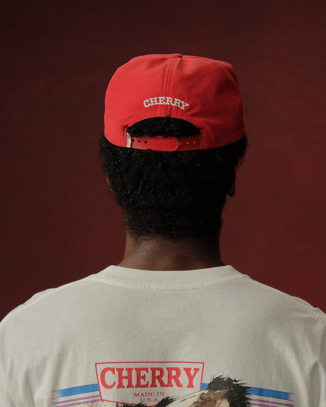 Cherry x Wrangler Nylon 5 Panel Hat (Red)