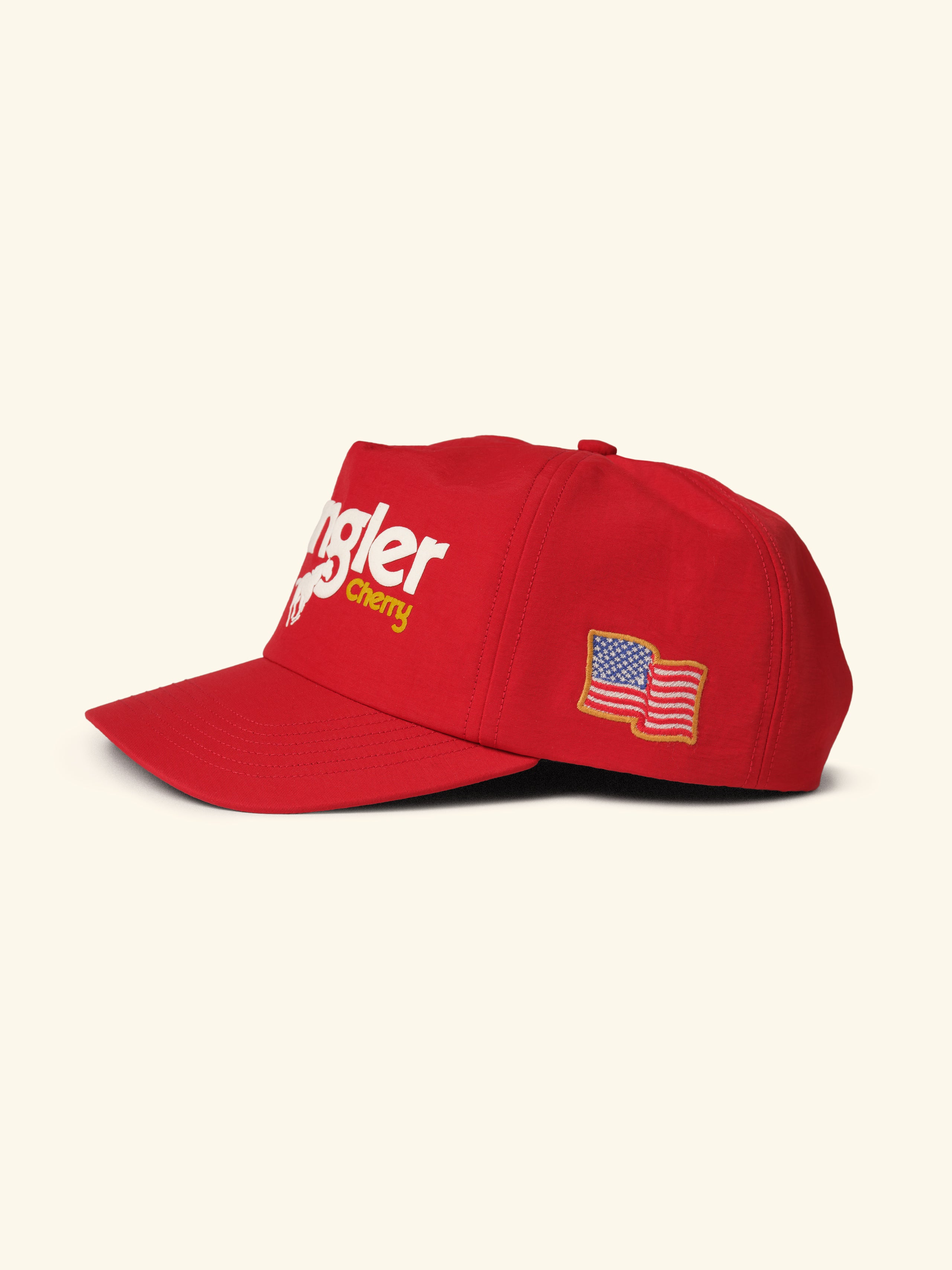 Cherry x Wrangler Nylon 5 Panel Hat (Red)