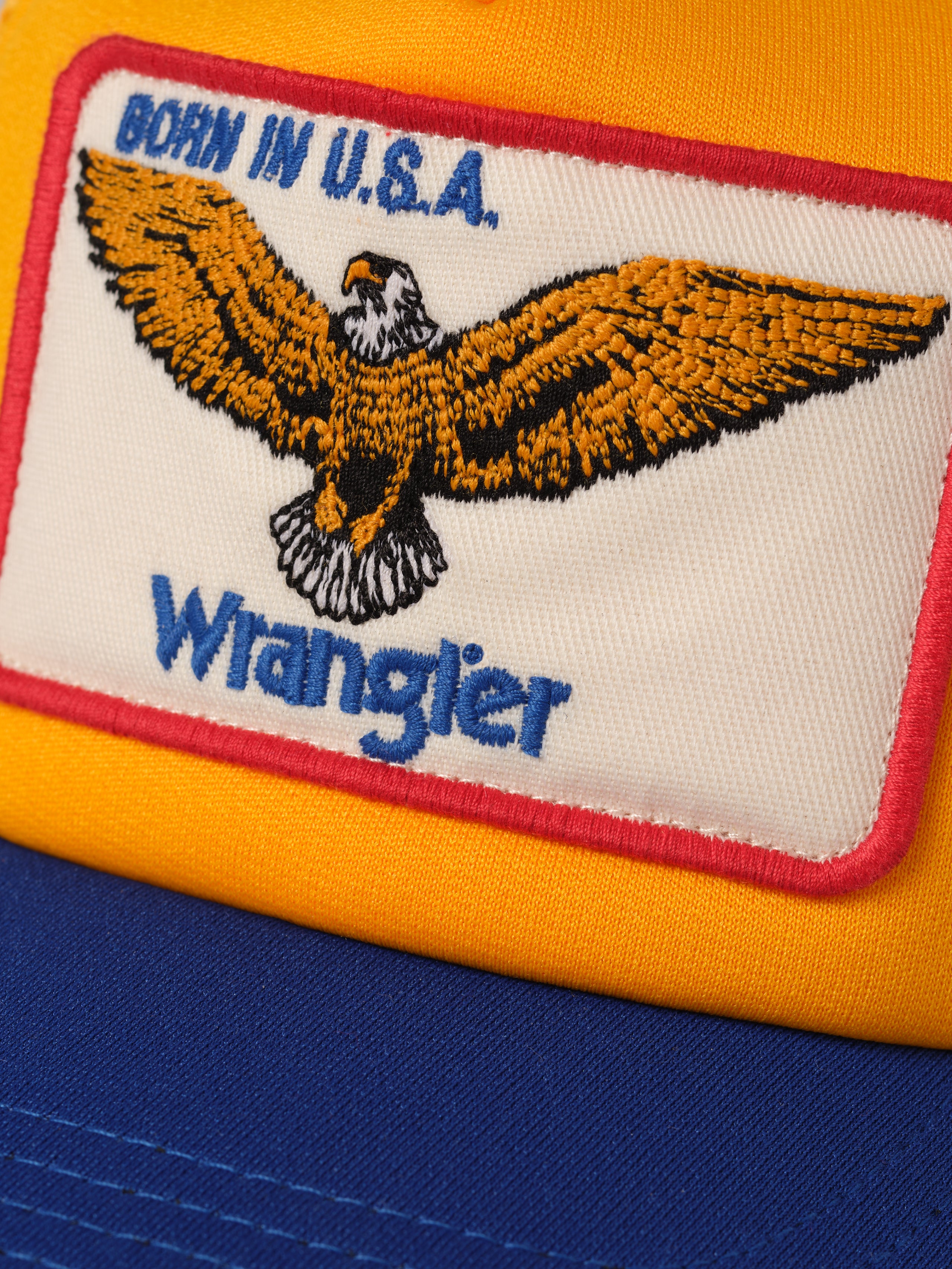 Cherry x Wrangler Trucker Hat (Yellow/Blue)