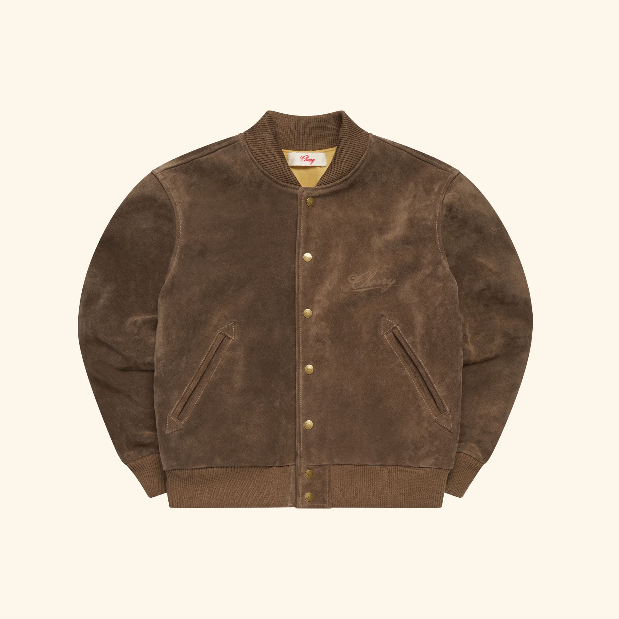 Suede Bomber Jacket (Mushroom)