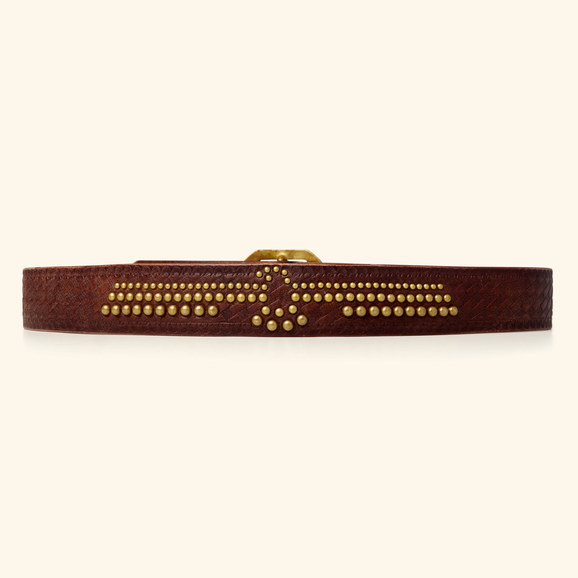 Studded Eagle Belt (Brown)