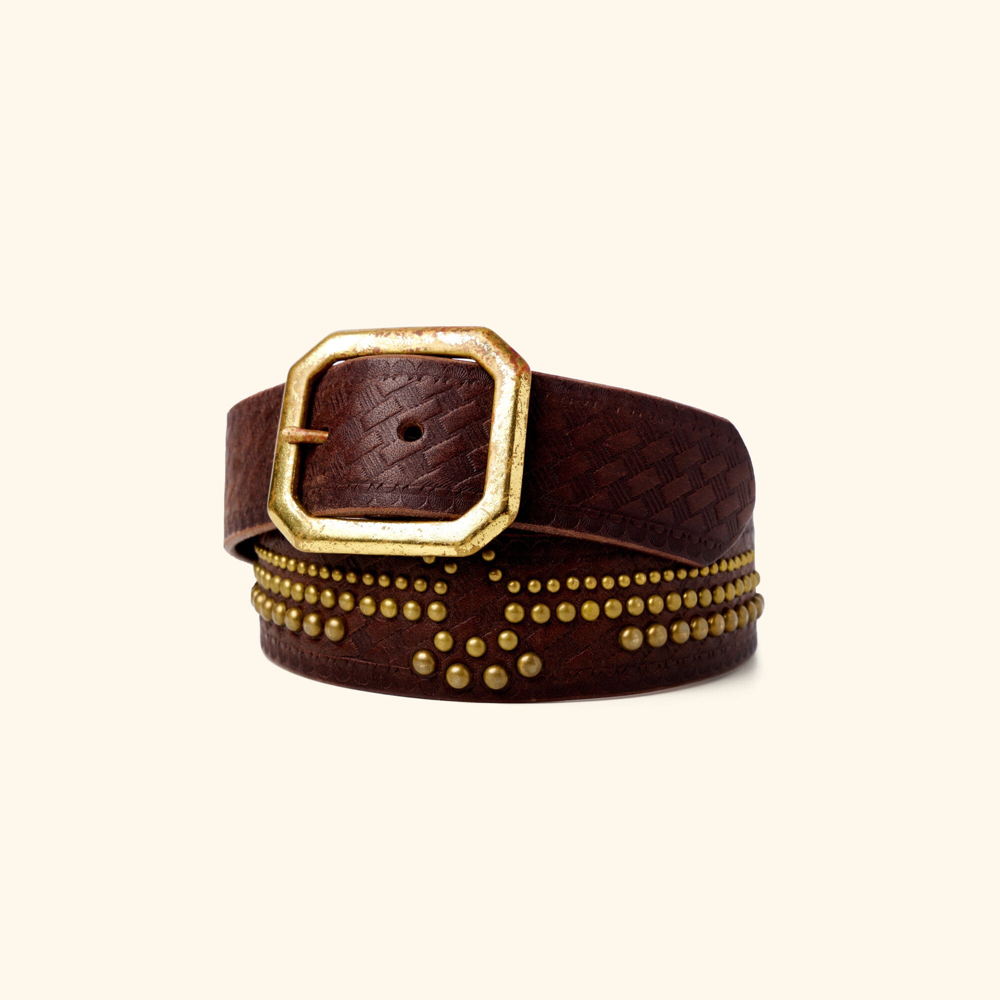 Studded Eagle Belt (Brown)
