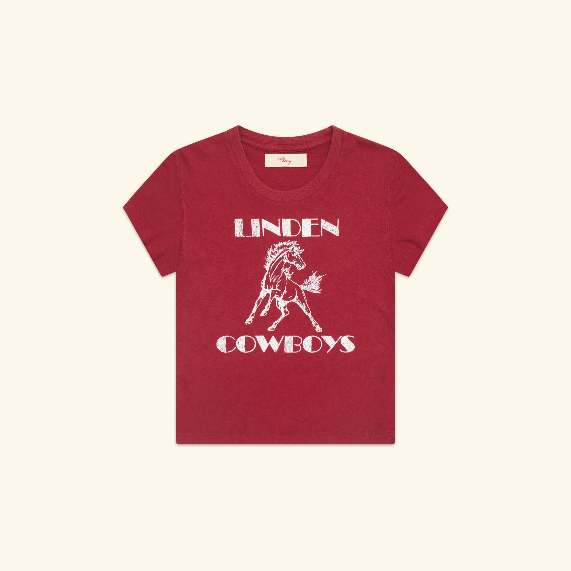 Women's Cowboys Fitted Baby Tee (Sun Faded Red)