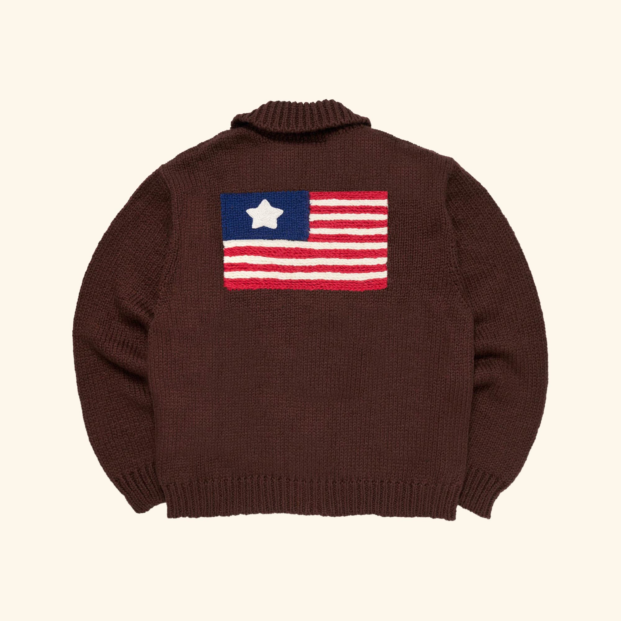1 Star Cotton Knit Zip Jacket (Chocolate)