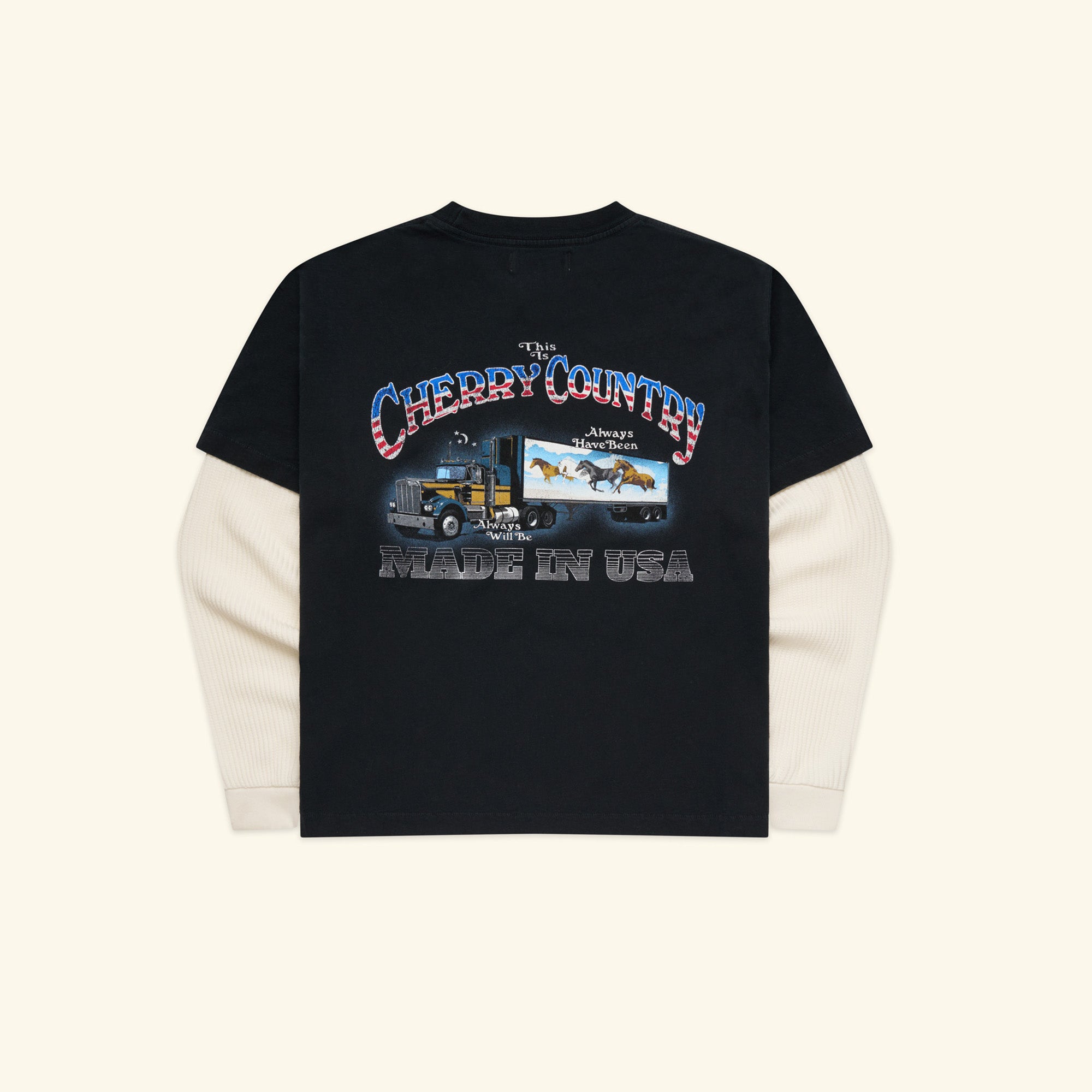 Country Road Boxy Pocket Longsleeve Thermal (Vintage Black)
